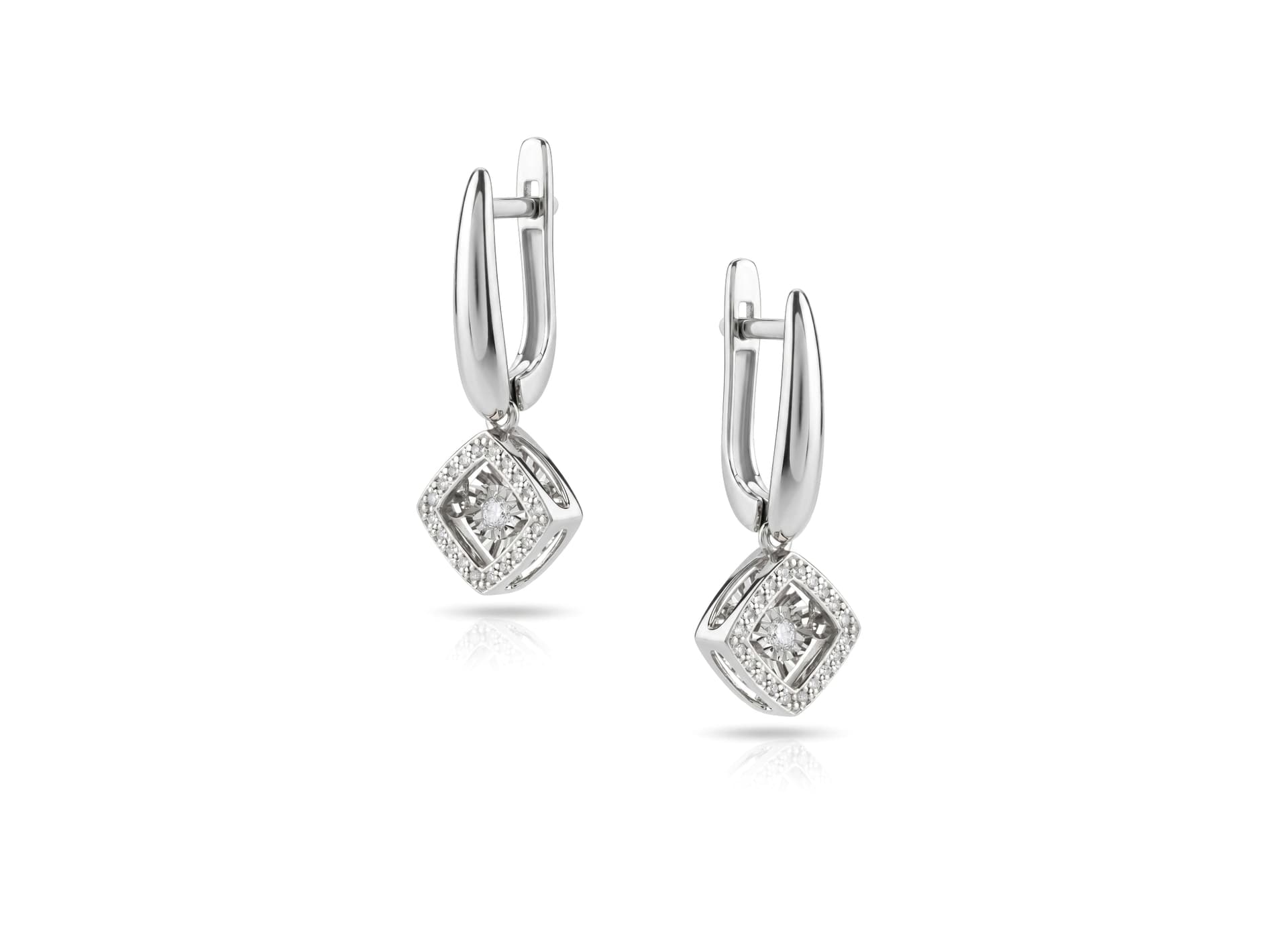 Серьги из золота 585 с бриллиантами