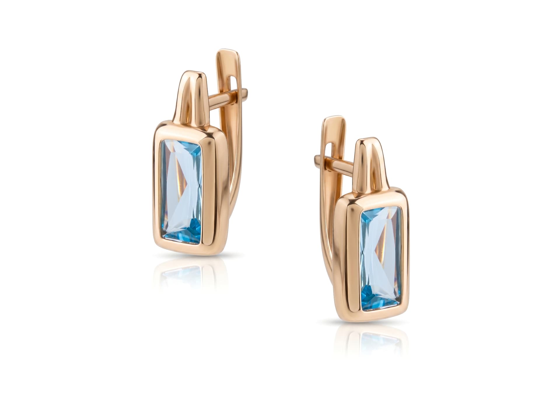 Серьги из золота 585 с  топазом