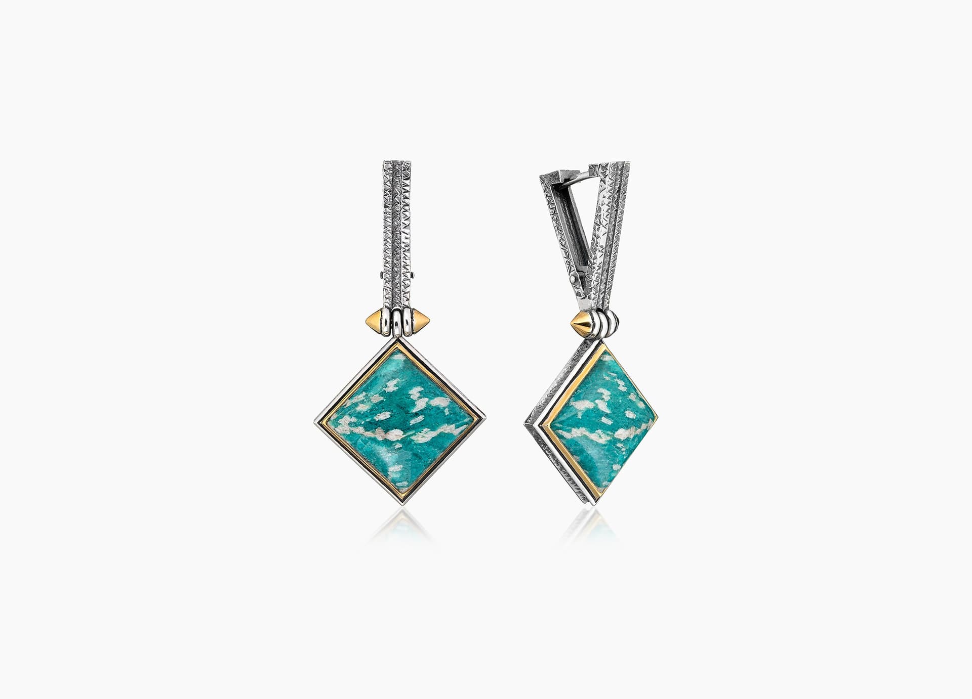 Серьги из серебра 925 с амазонитами