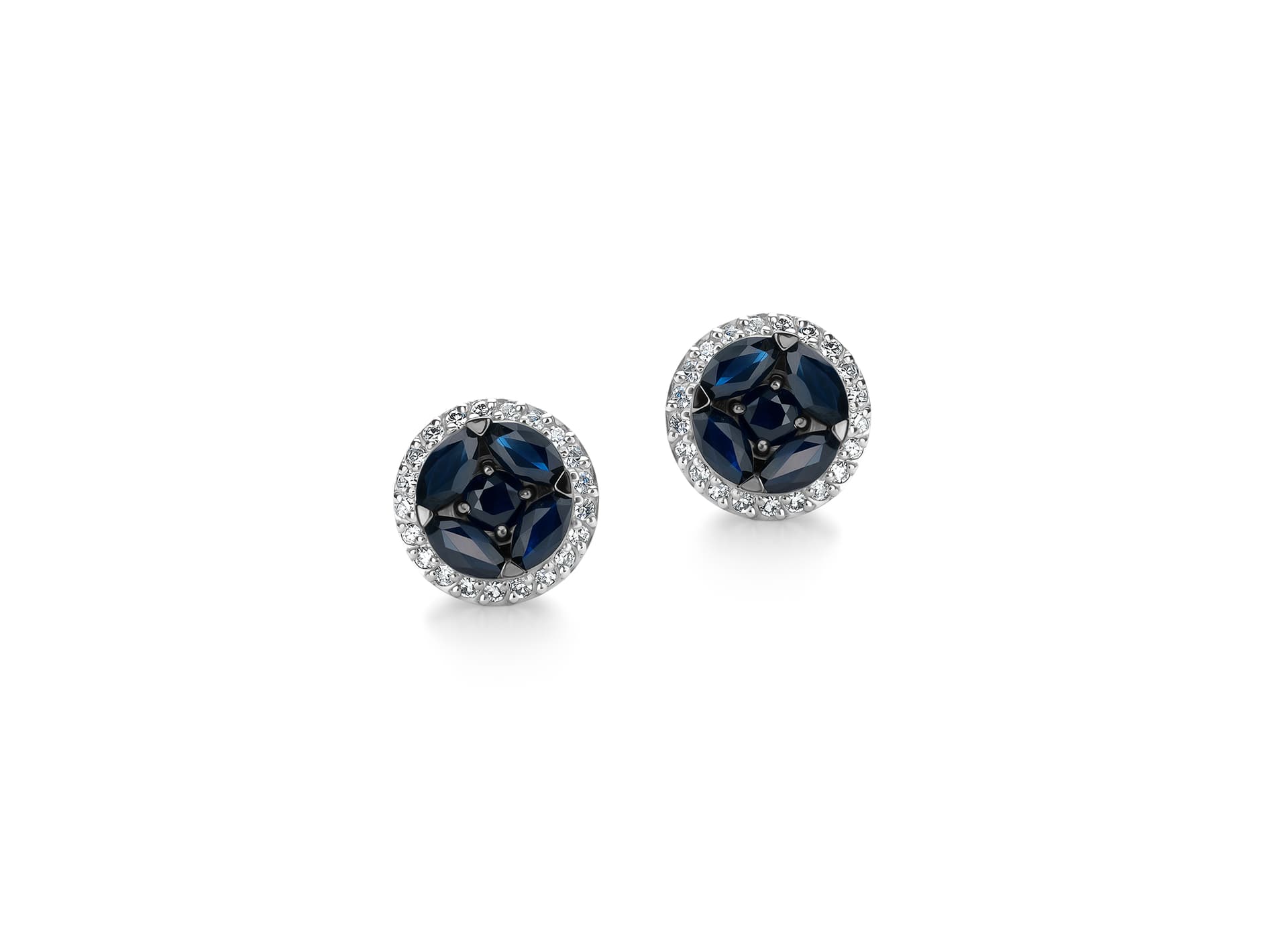 Серьги из золота 585 с сапфирами