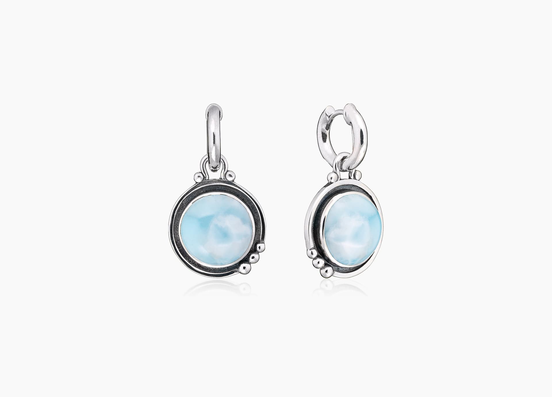 Серьги из серебра 925 с  ларимар