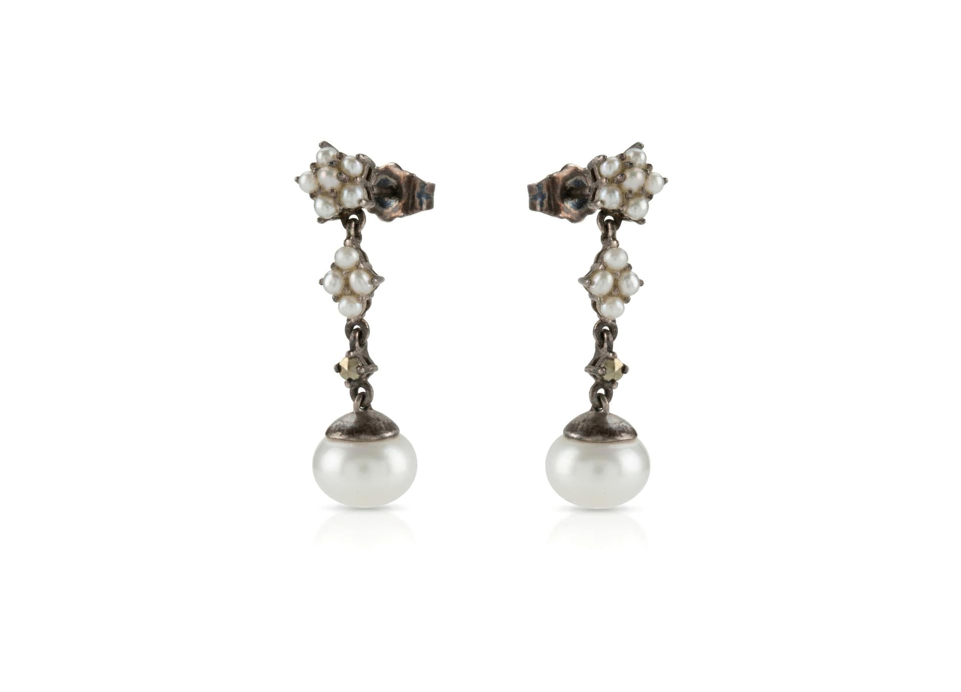 Серьги из серебра 925 с жемчугом