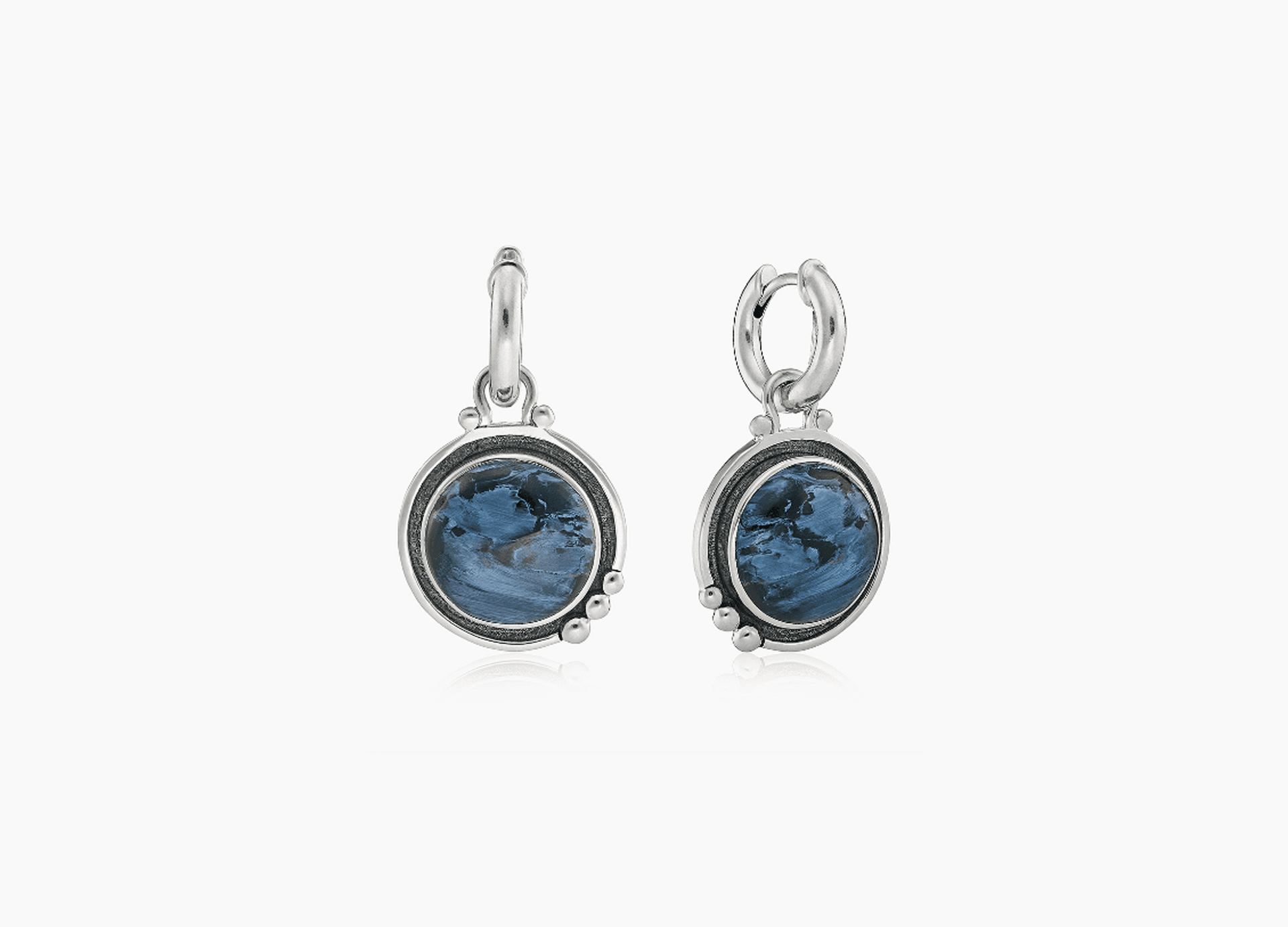 Серьги из серебра 925 с петерсит