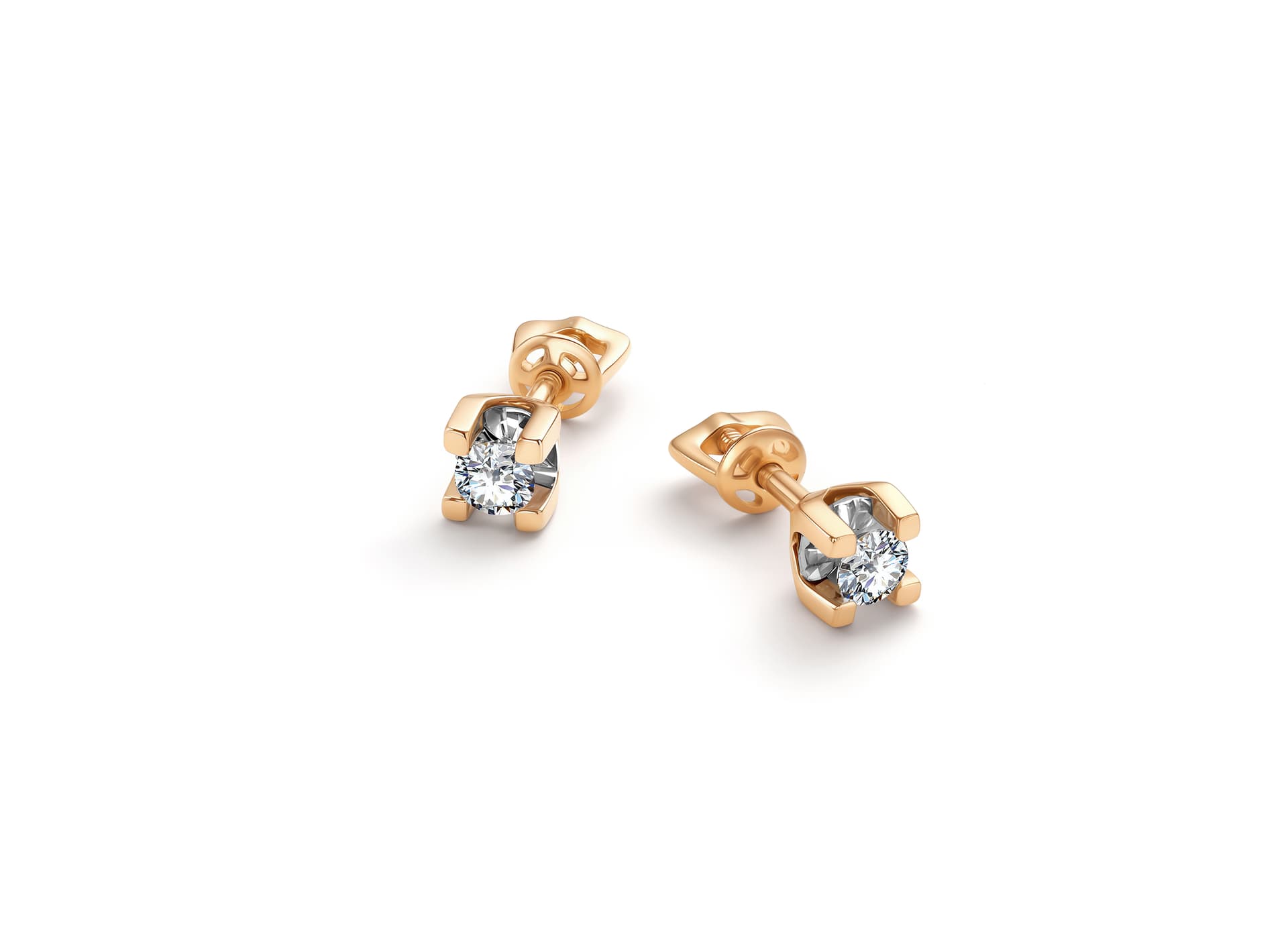 Серьги из золота 585 с бриллиантами