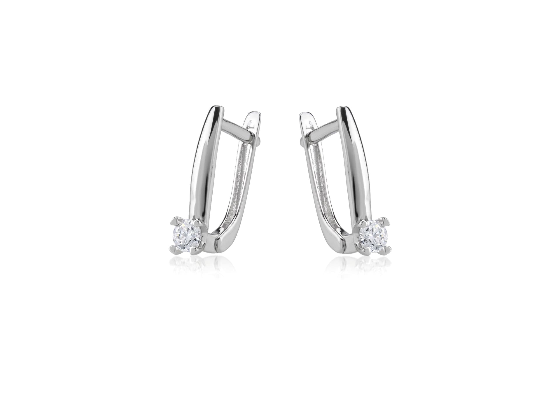 Серьги из серебра 925 с выращенными бриллиантами