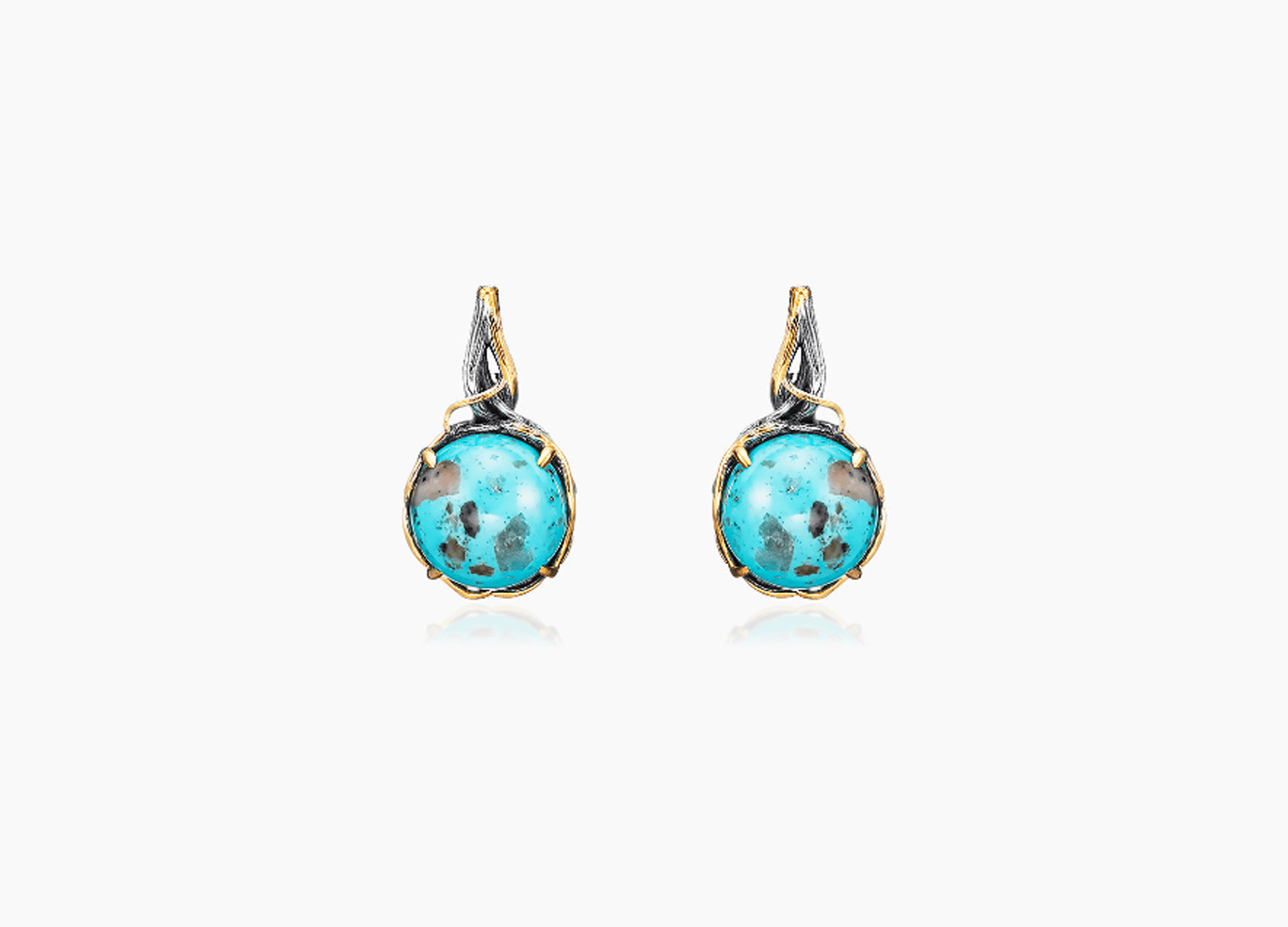 Серьги из серебра 925 с бирюзой
