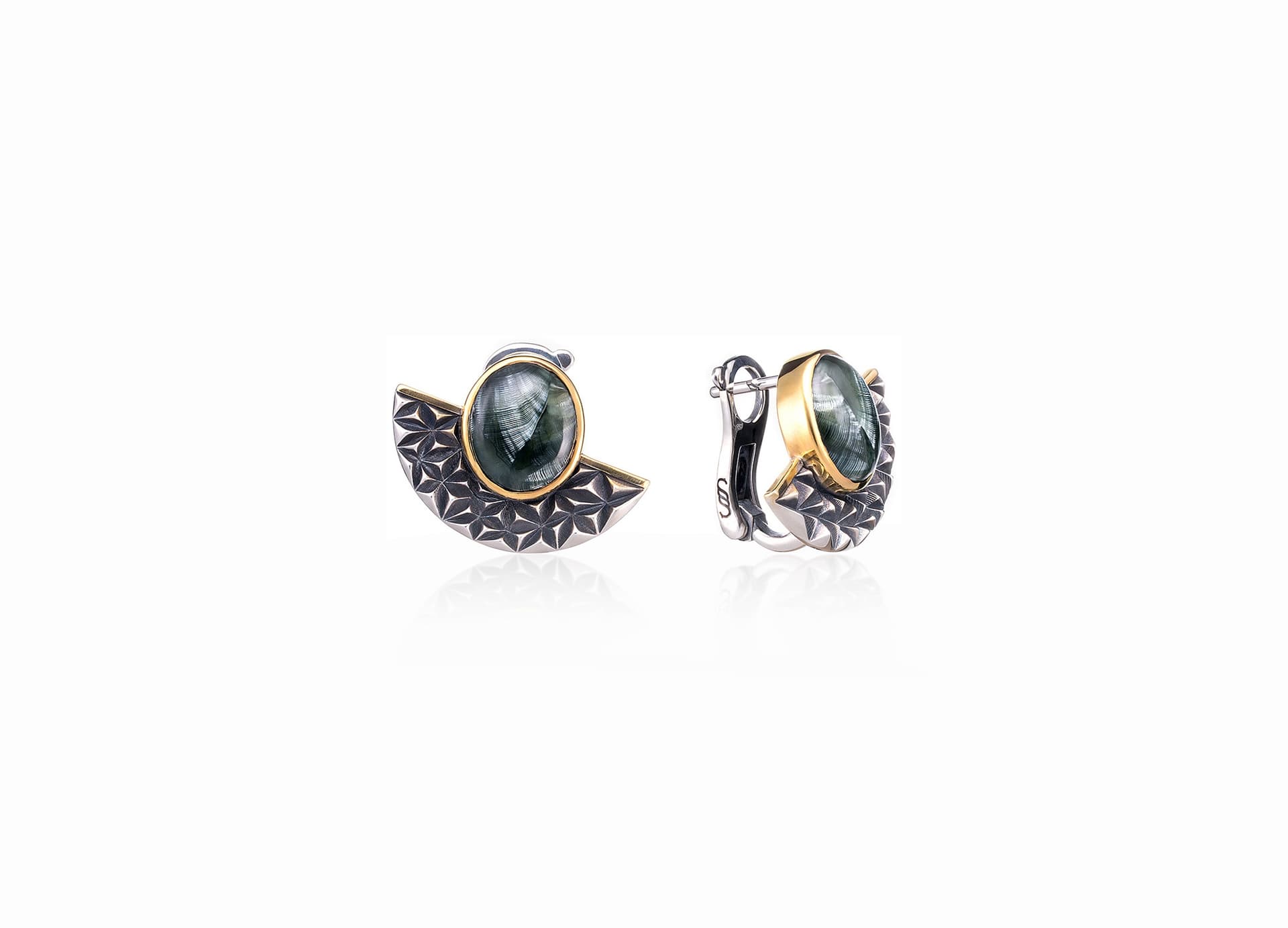 Серьги из серебра 925 с серафинитами