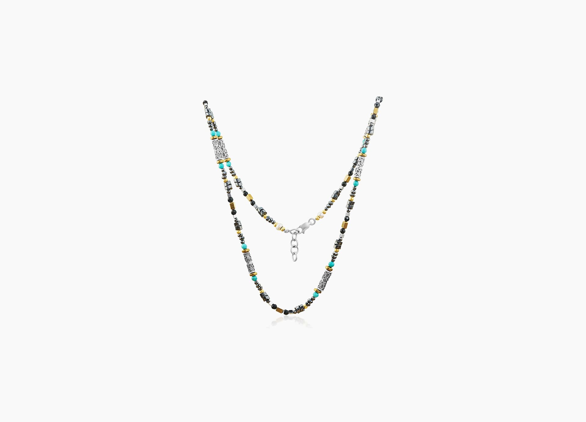 Колье из серебра 925 с бирюзой