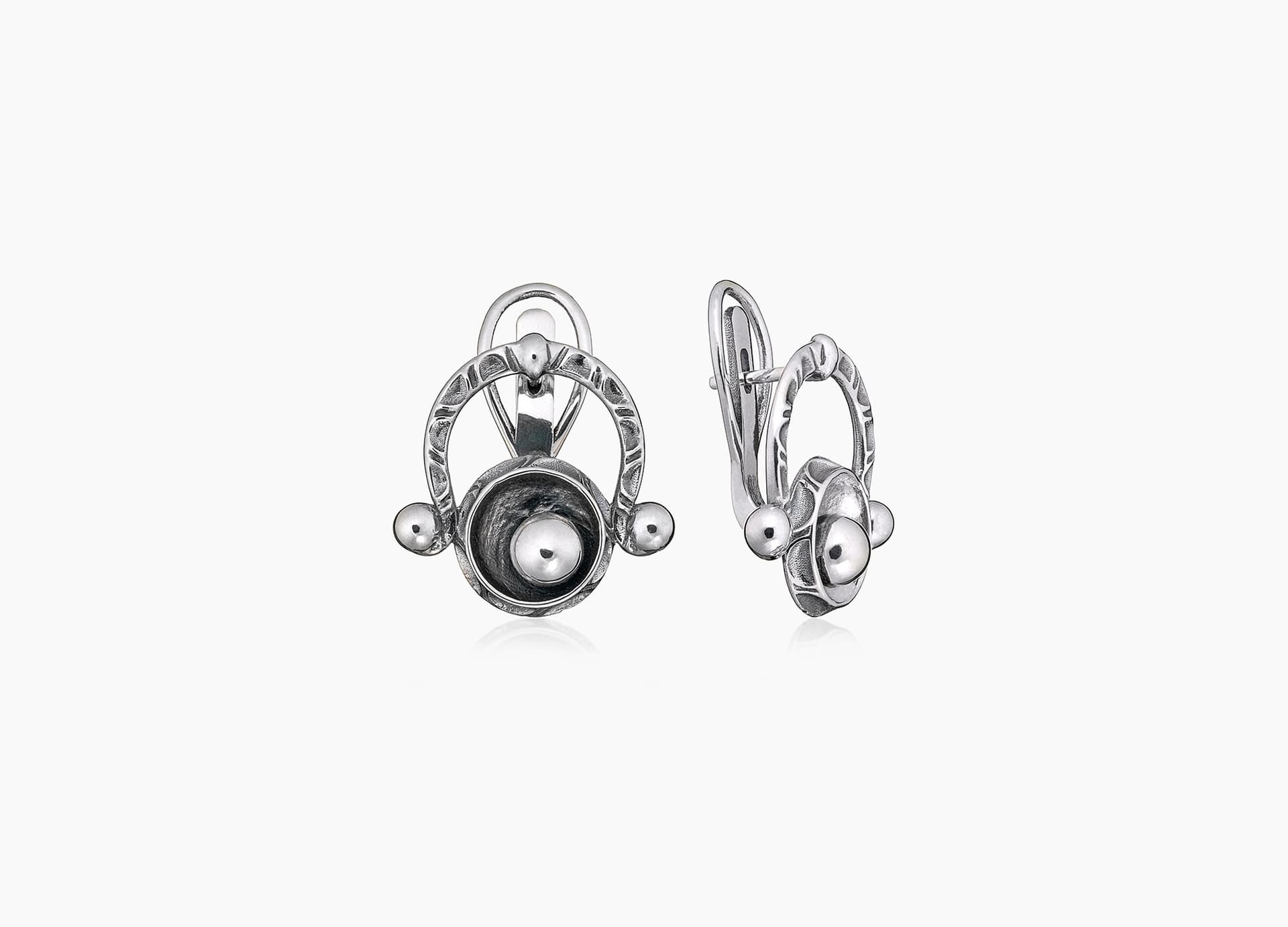 Серьги из серебра 925 без вставки