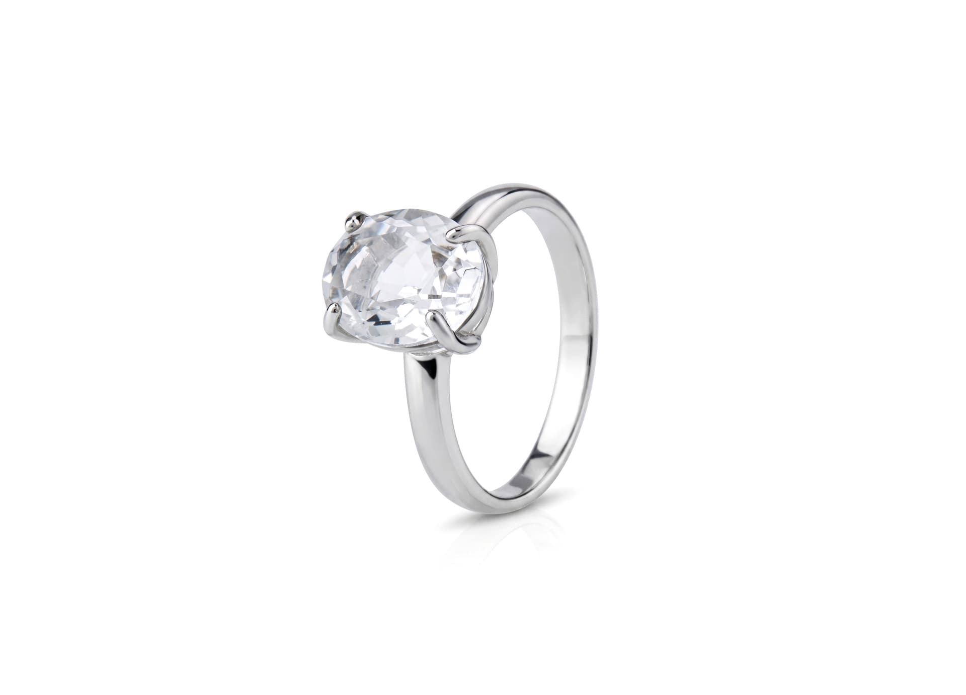 Кольцо из серебра 925 с горным хрусталем
