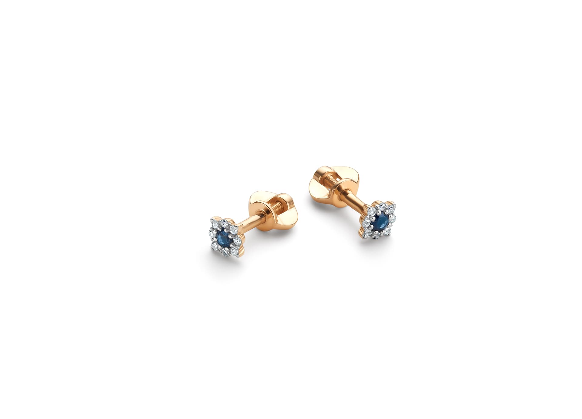 Серьги из золота 585 с сапфирами