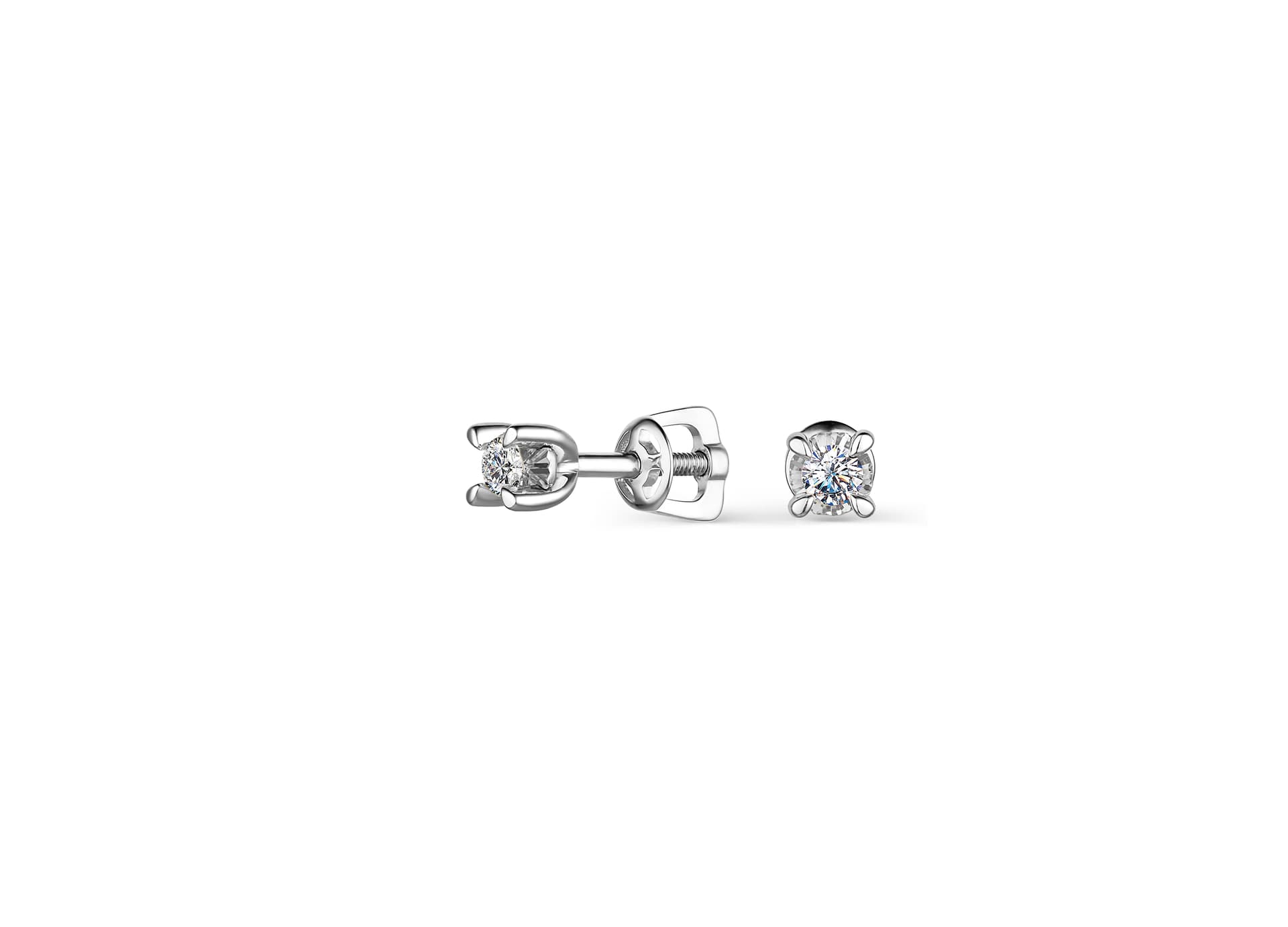 Серьги из золота 585 с бриллиантом