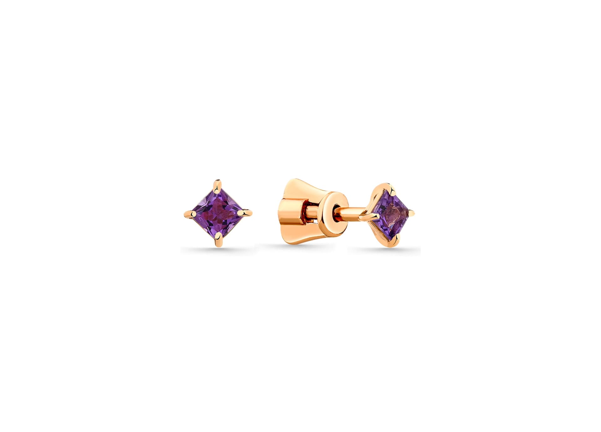 Серьги из золота 585 с аметистами