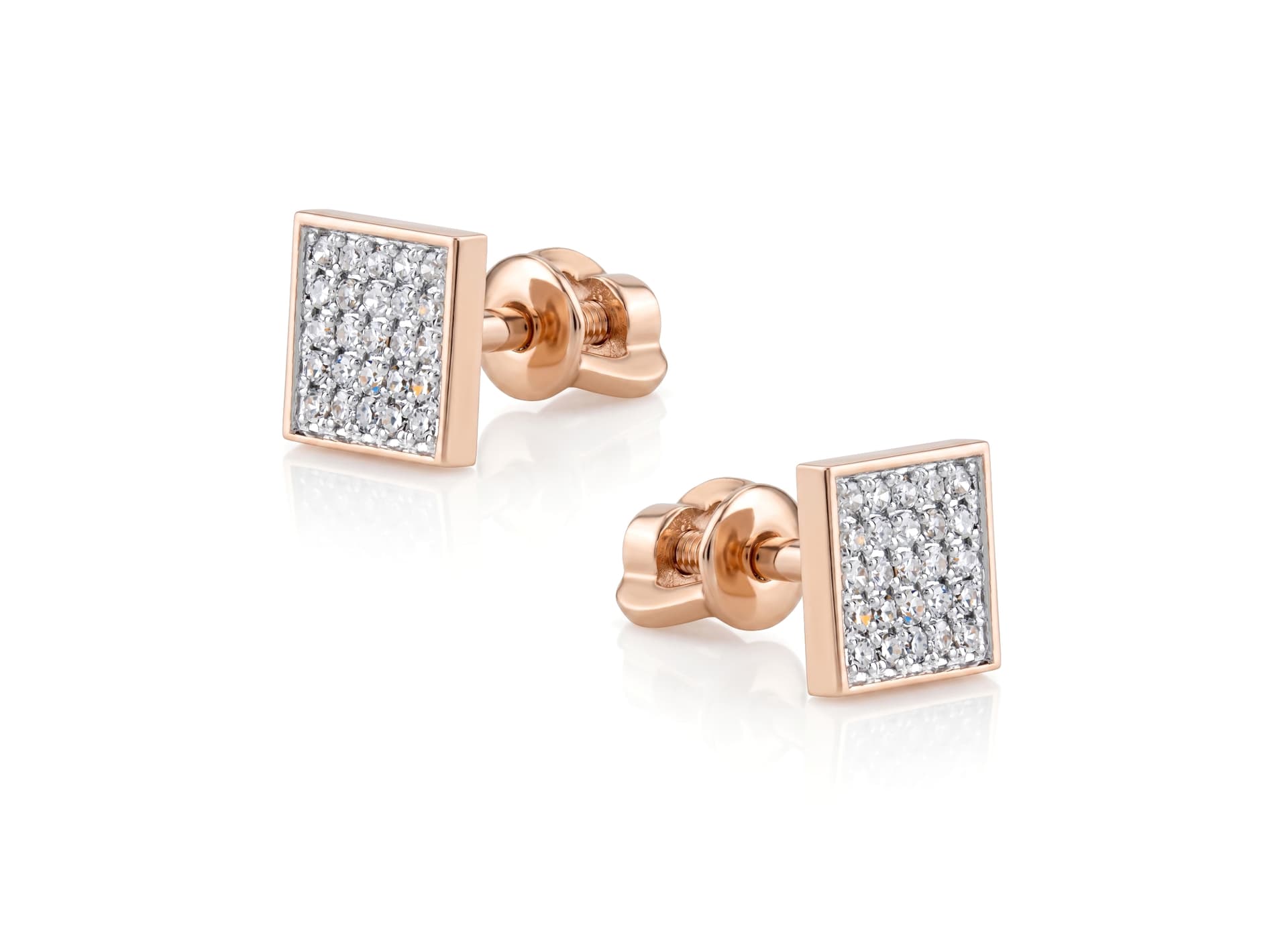 Серьги из золота 585 с бриллиантами