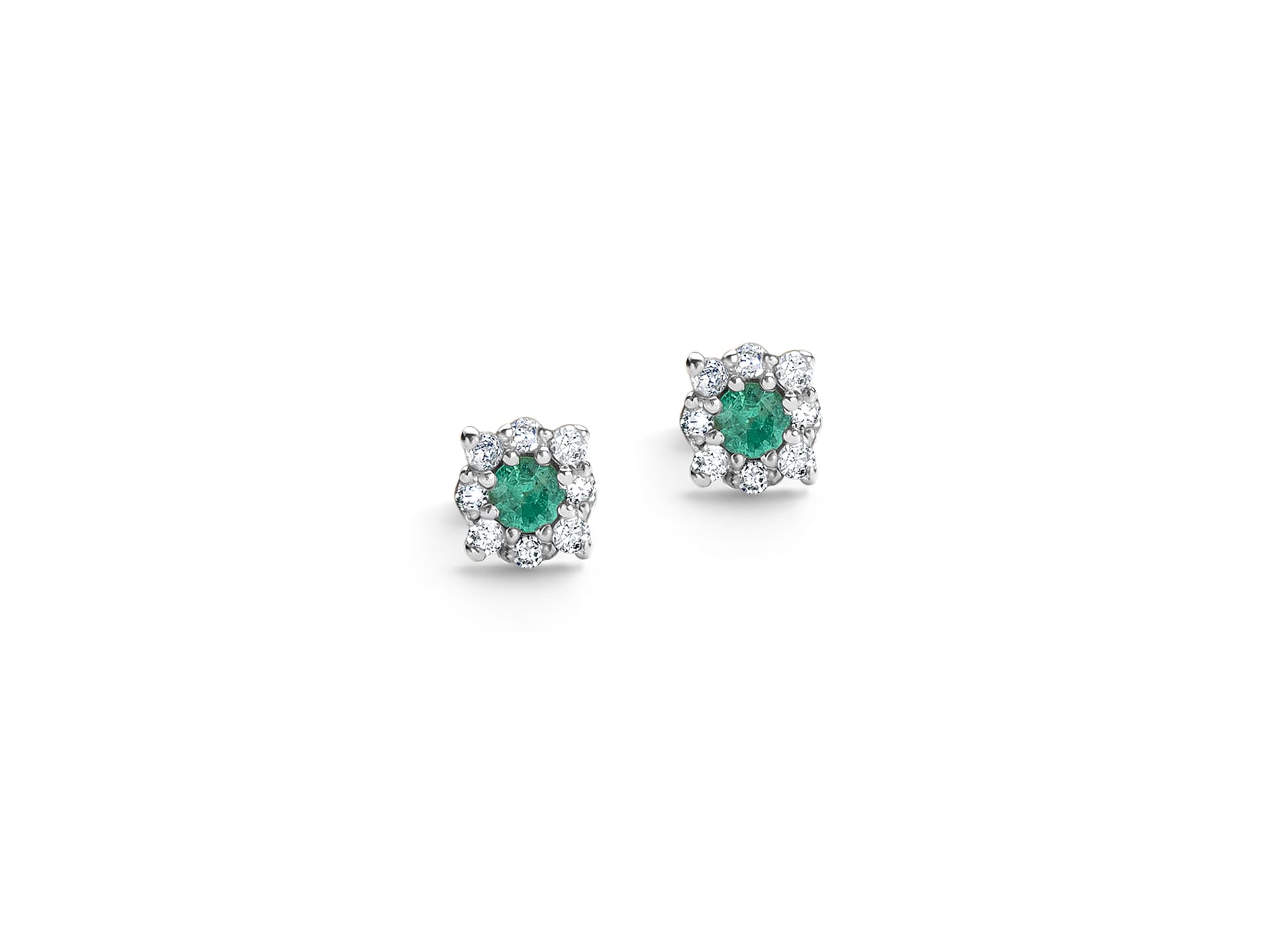 Серьги из золота 585 с изумрудами