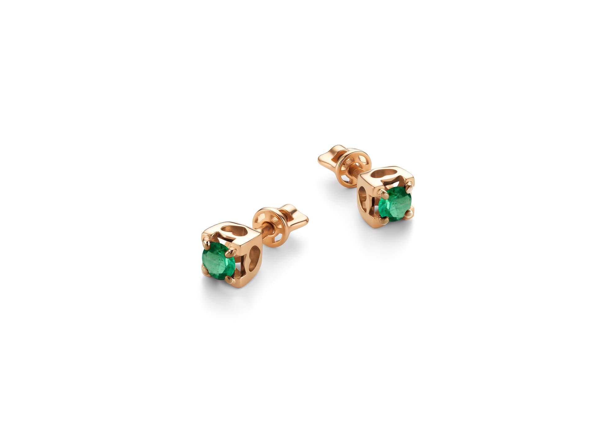 Серьги из золота 585 с изумрудами