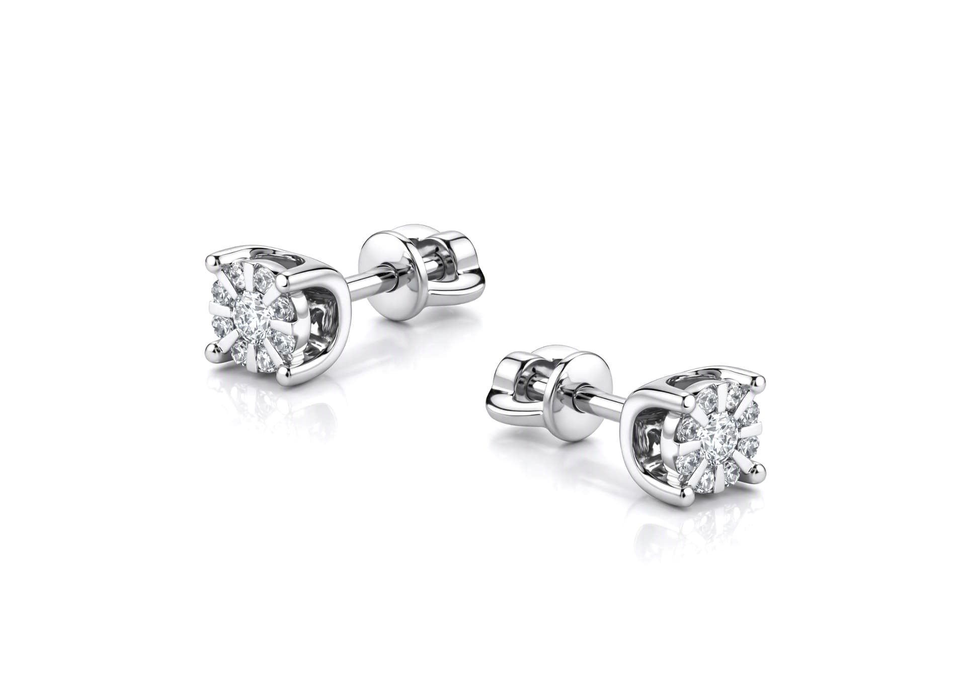 Серьги из золота 585 с бриллиантами