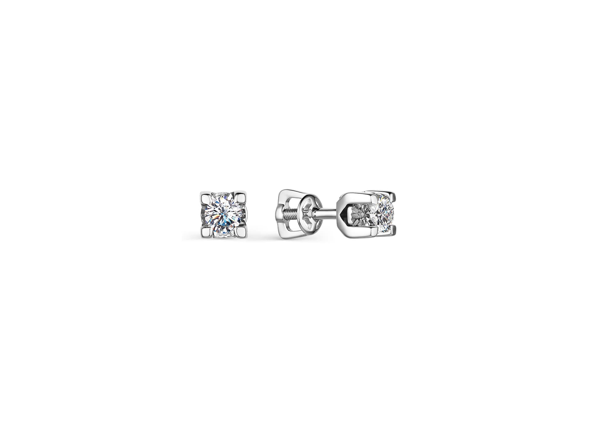 Серьги из золота 585 с бриллиантами