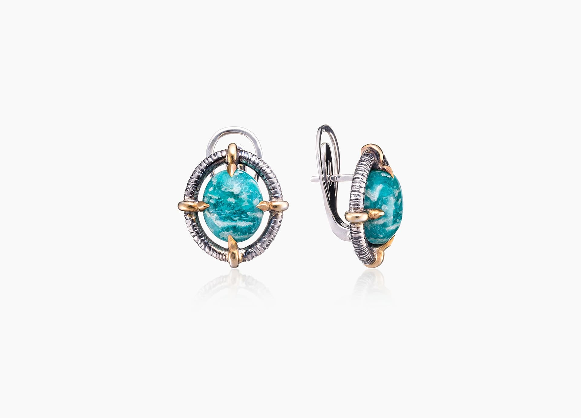 Серьги из серебра 925 с амазонитами