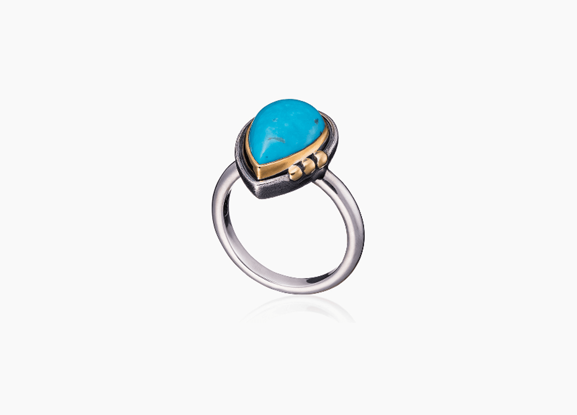 Кольцо из серебра 925 с  бирюзой