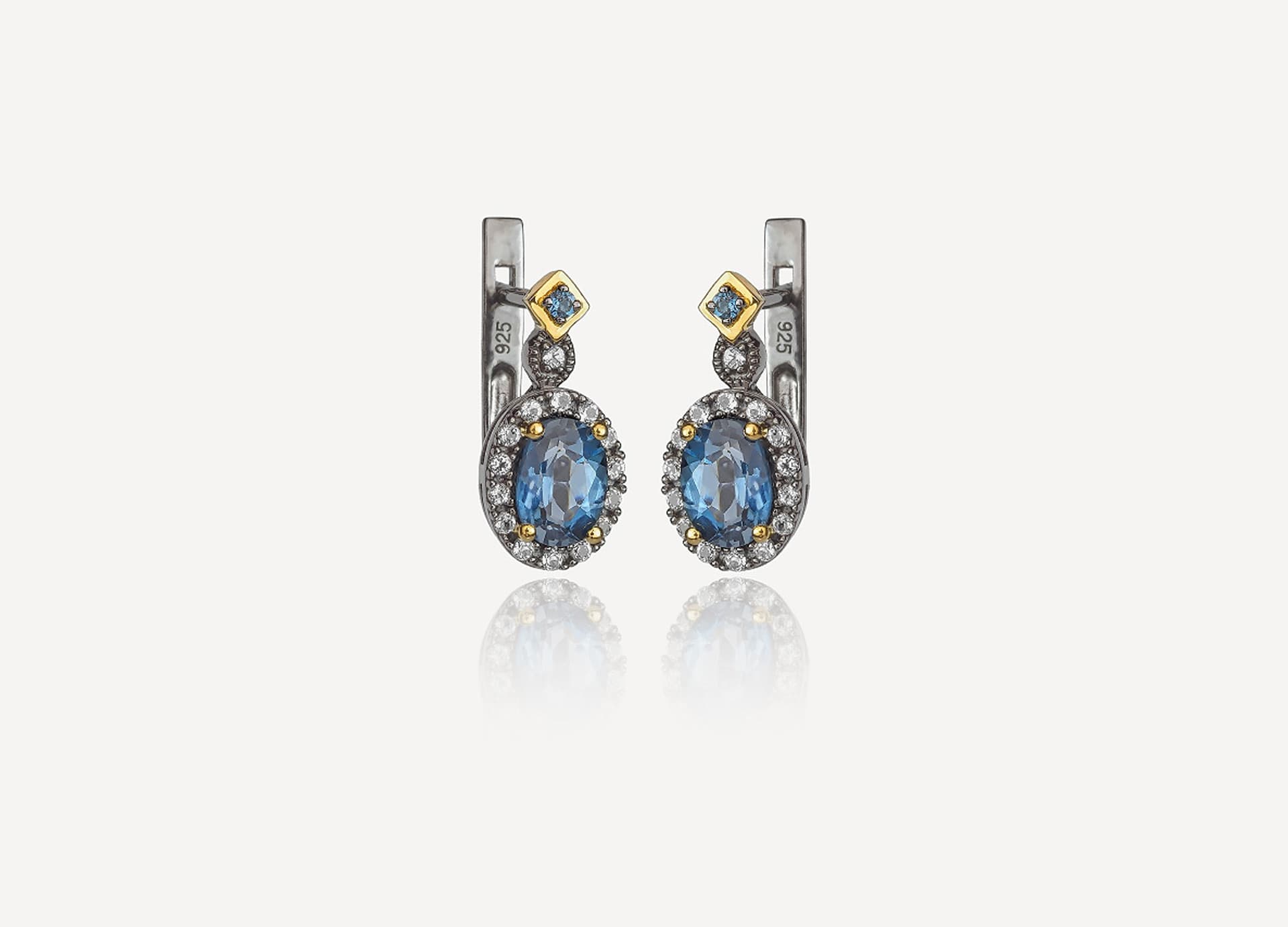 Серьги из серебра 925 с топазами london