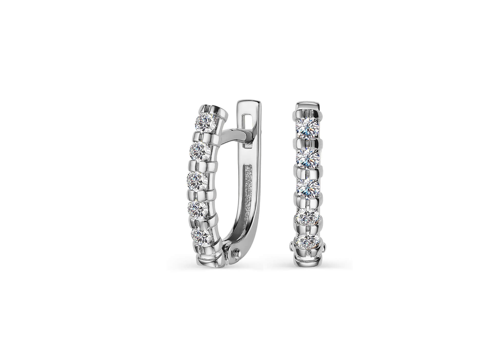Серьги из золота 585 с бриллиантом