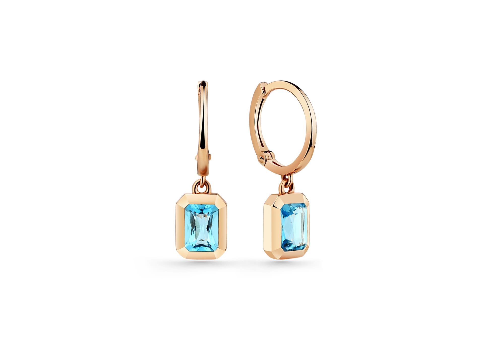 Серьги из золота 585 с топазами swiss