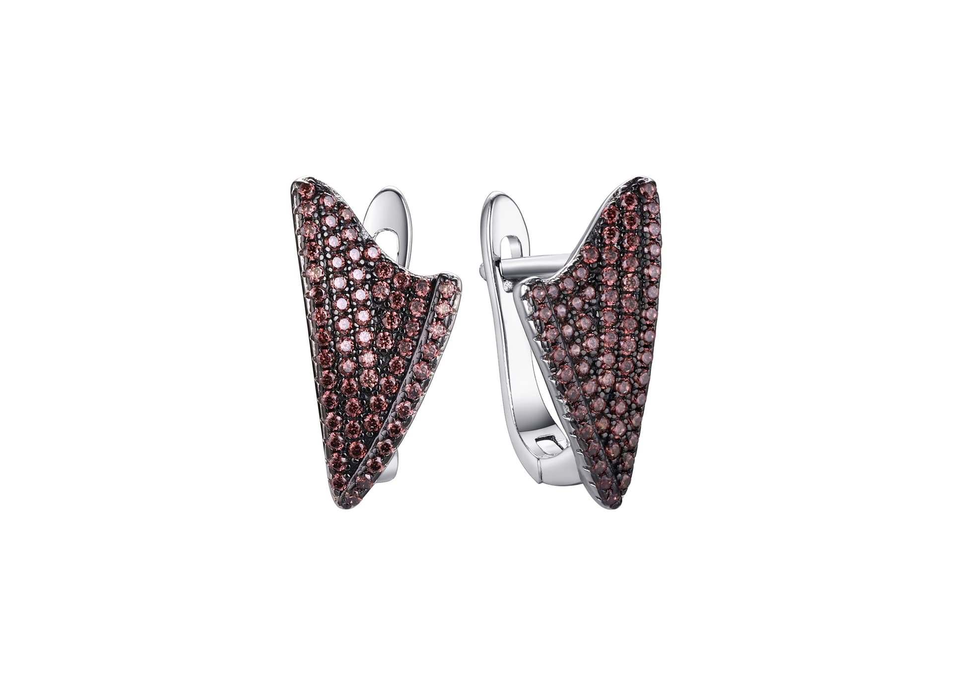 Серьги из серебра 925 с фианитами