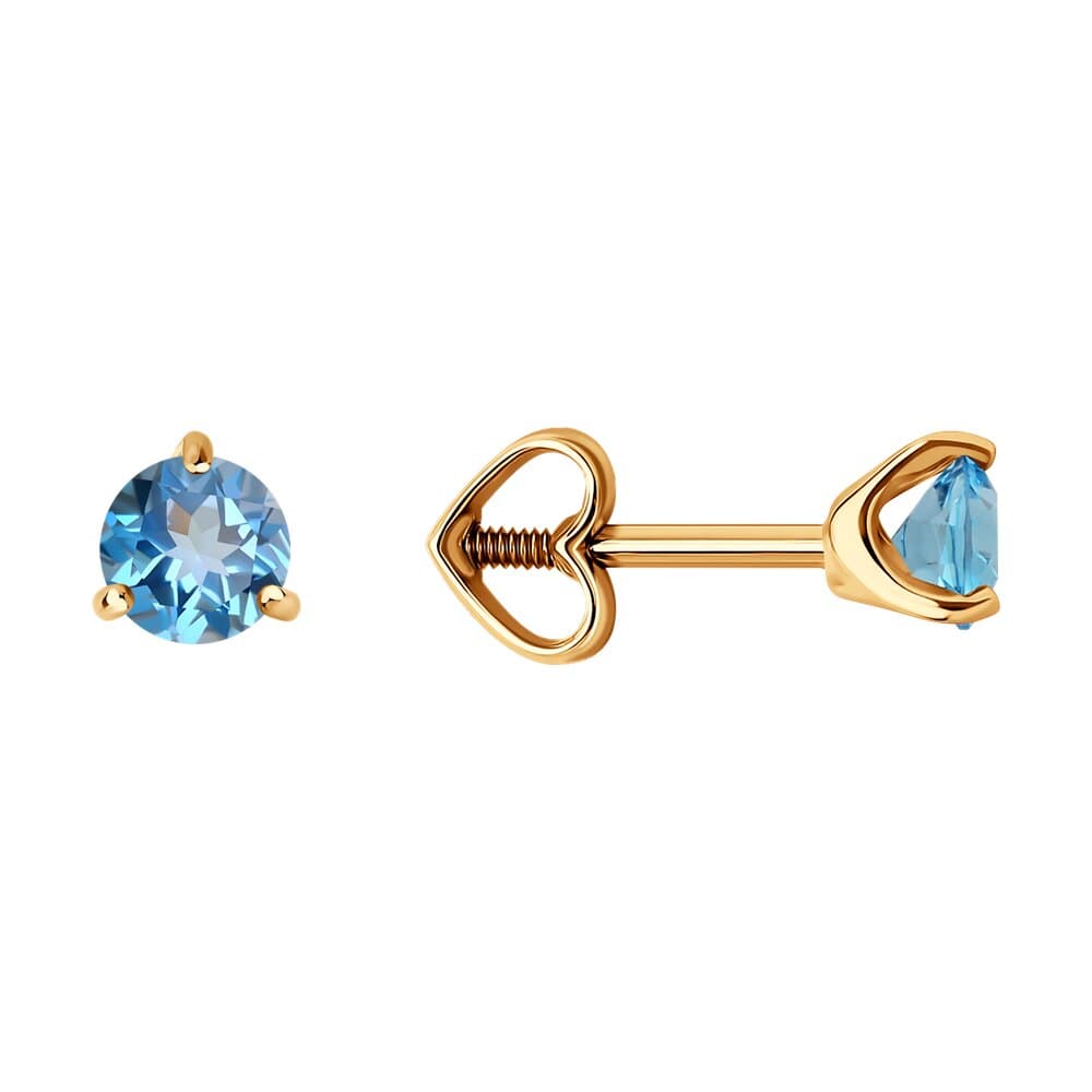 Серьги из золота 585 с топазами