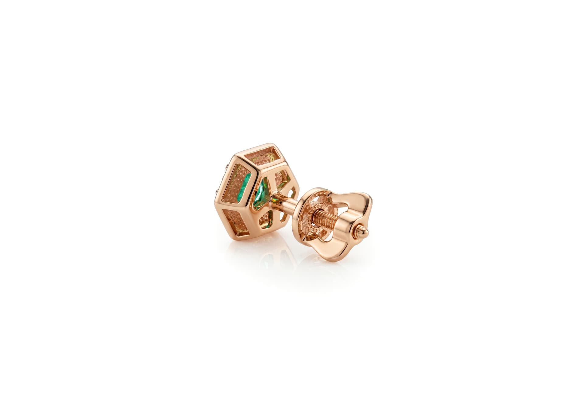 Серьги из золота 585 с изумрудами