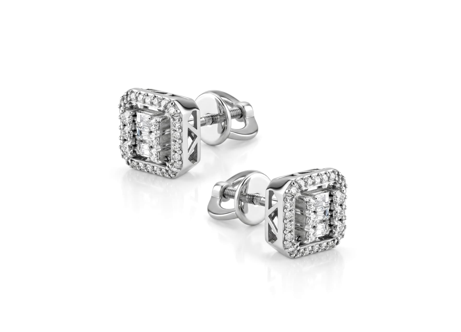 Серьги из золота 585 с бриллиантами