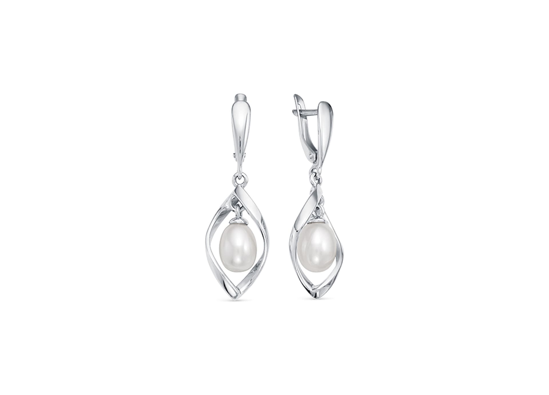 Серьги из серебра 925 с жемчугом
