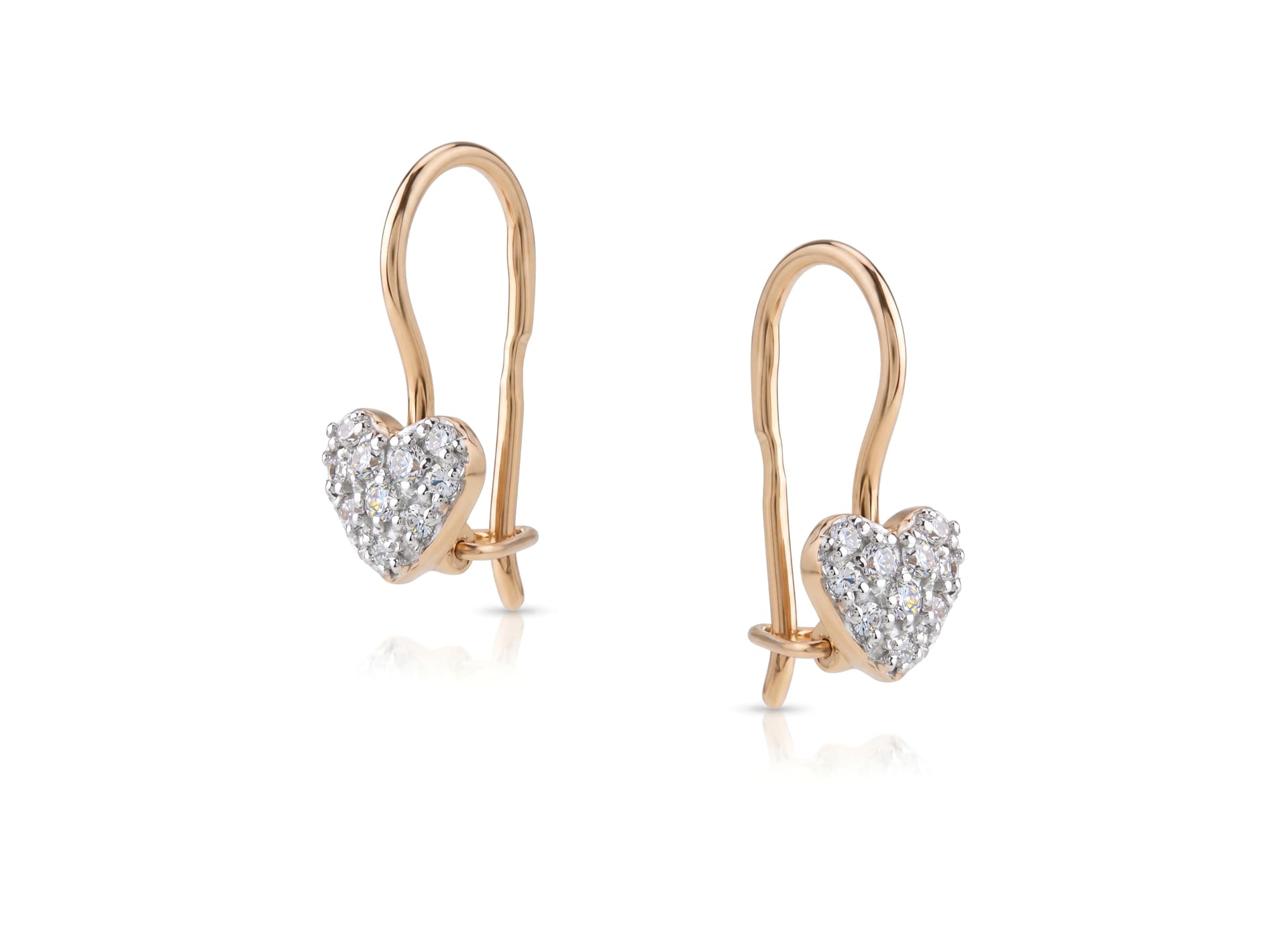 Серьги из золота 585 с фианитами