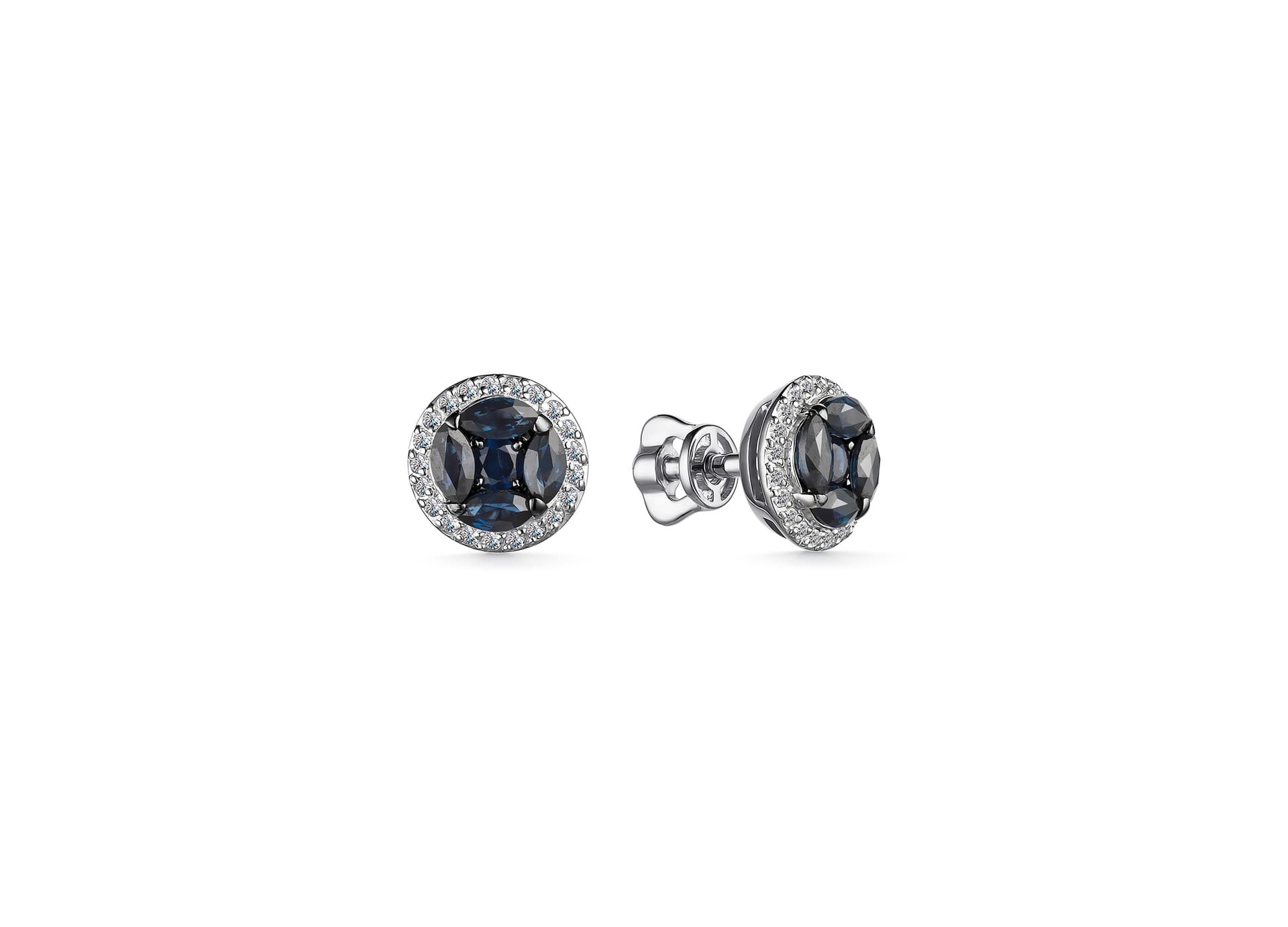 Серьги из золота 585 с сапфирами
