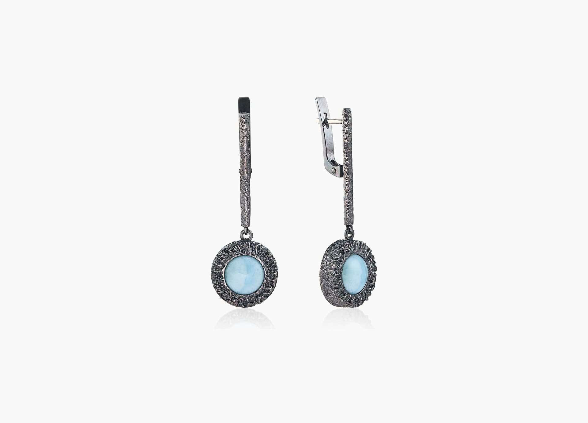 Серьги из серебра 925 с ларимарами