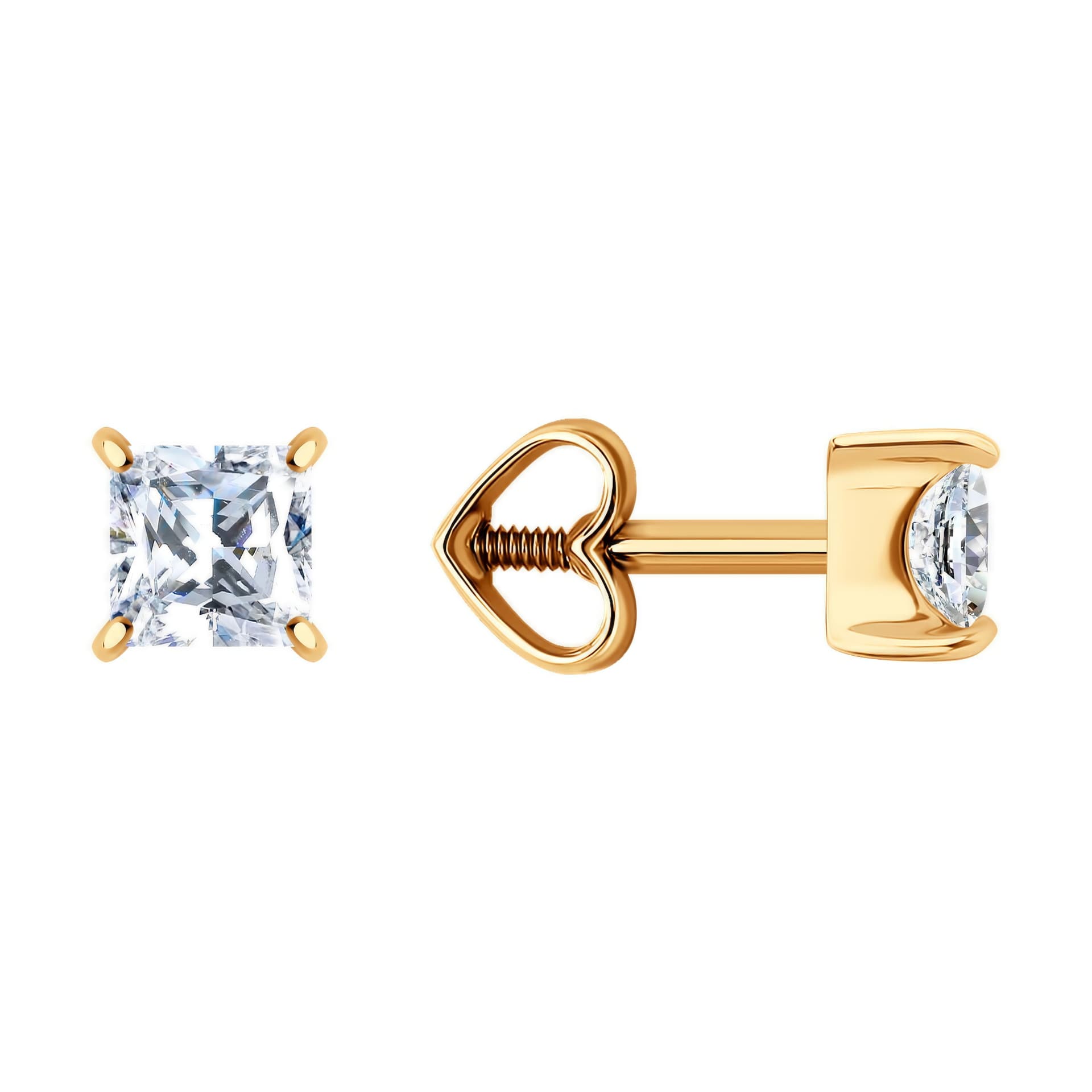 Серьги из золота 585 с фианитами