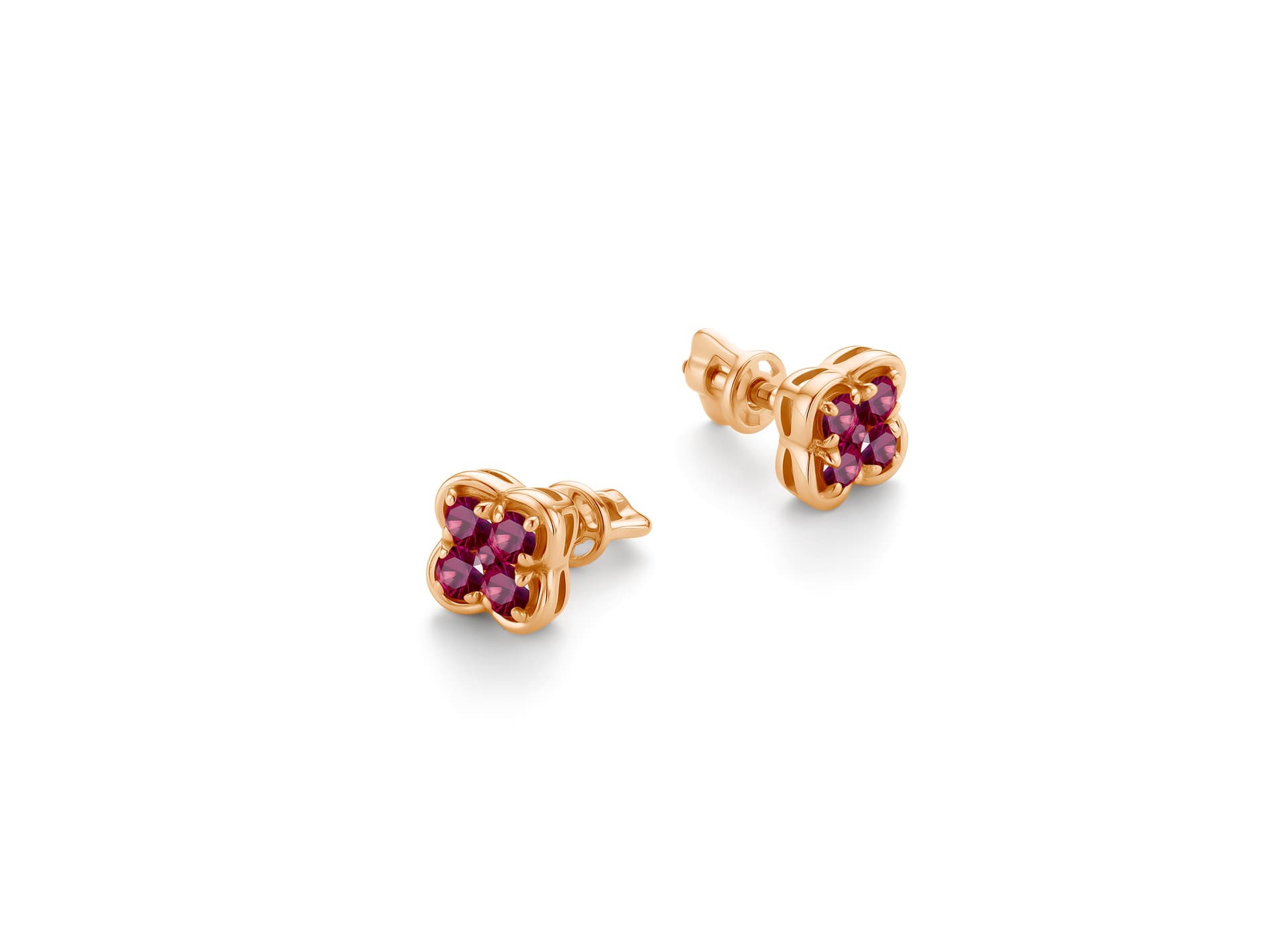 Серьги из золота 585 с рубинами