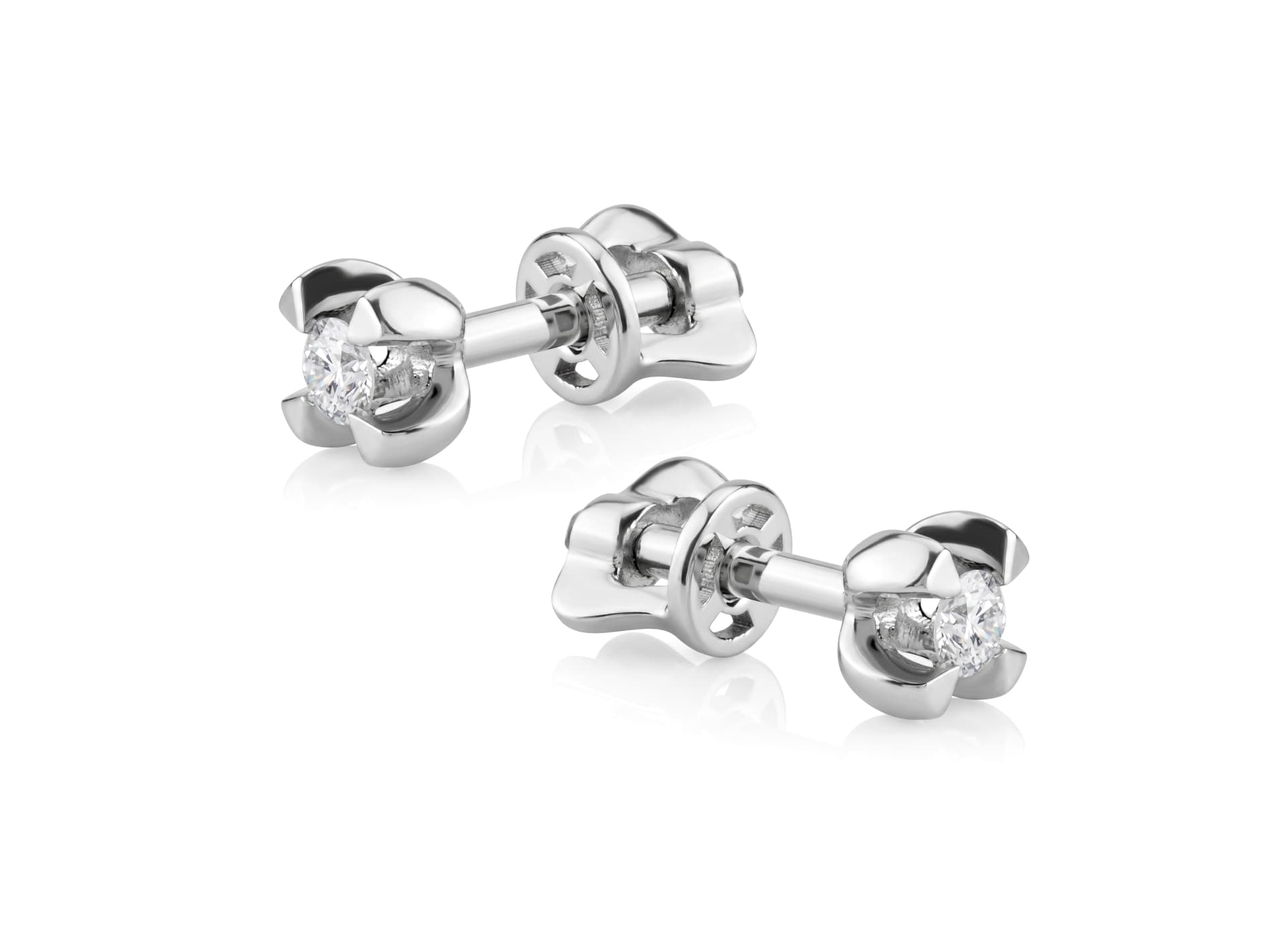Серьги из золота 585 с бриллиантами