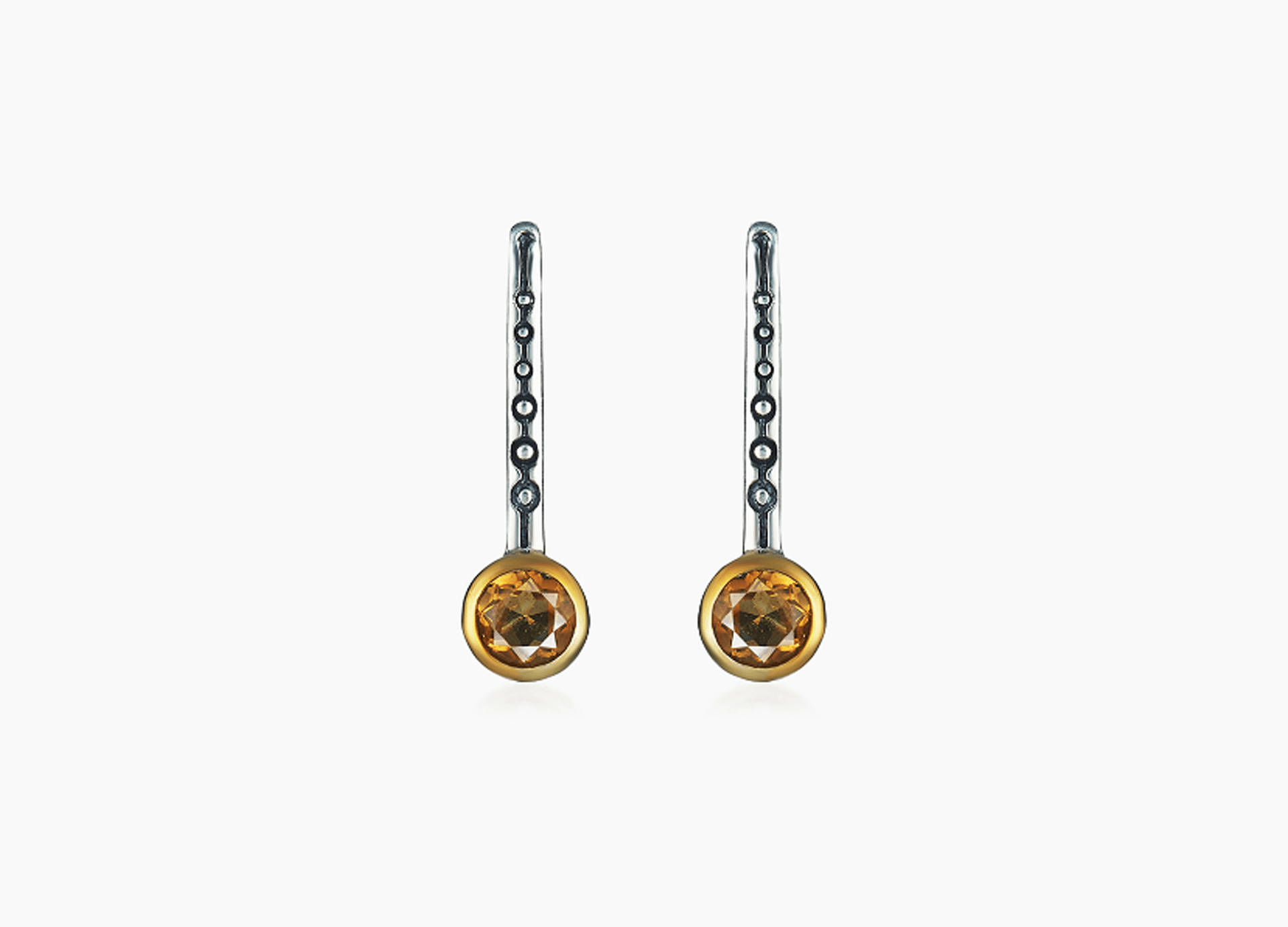 Серьги из серебра 925 с  цитрином