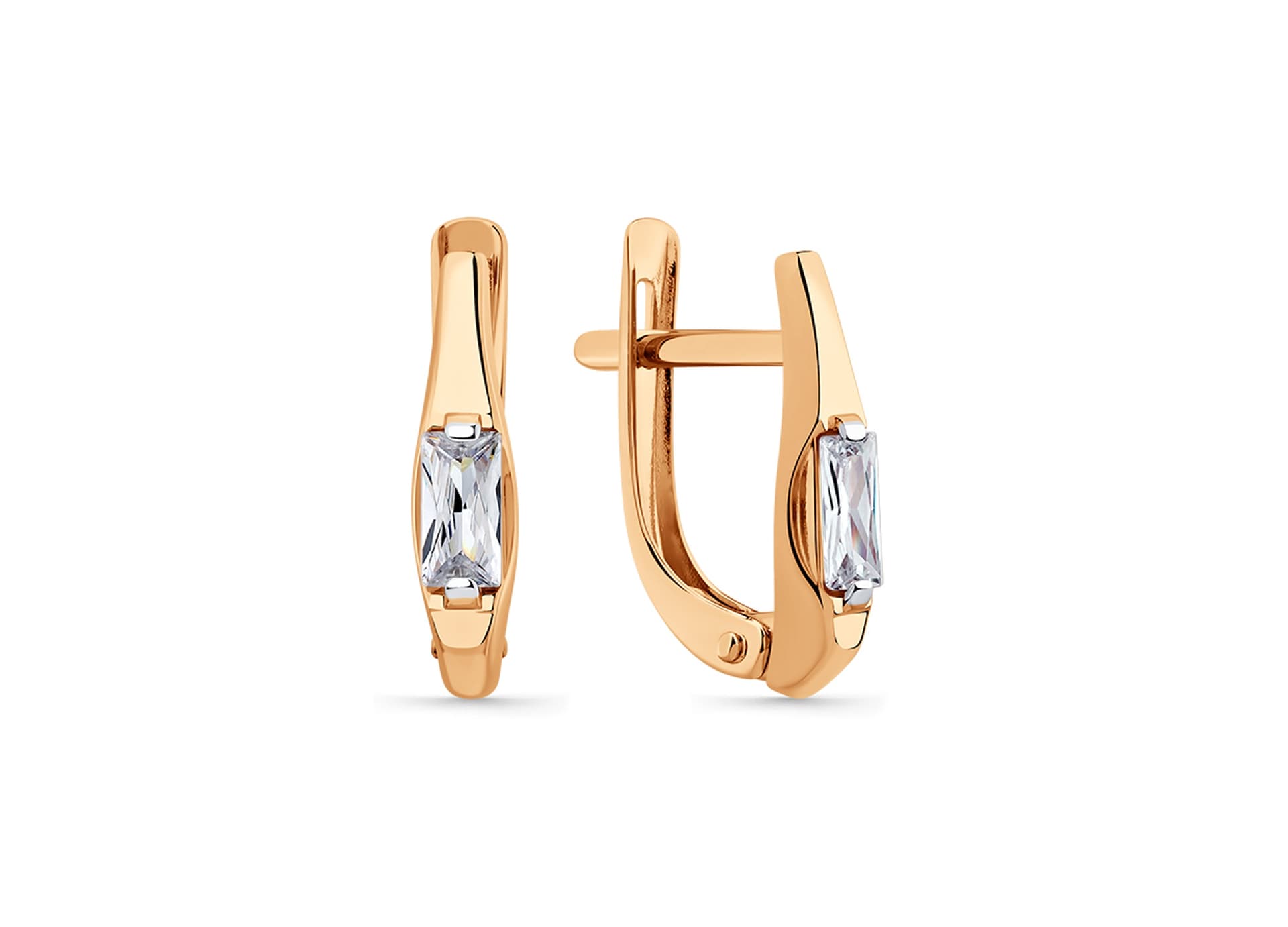 Серьги из золота 585 с фианитами