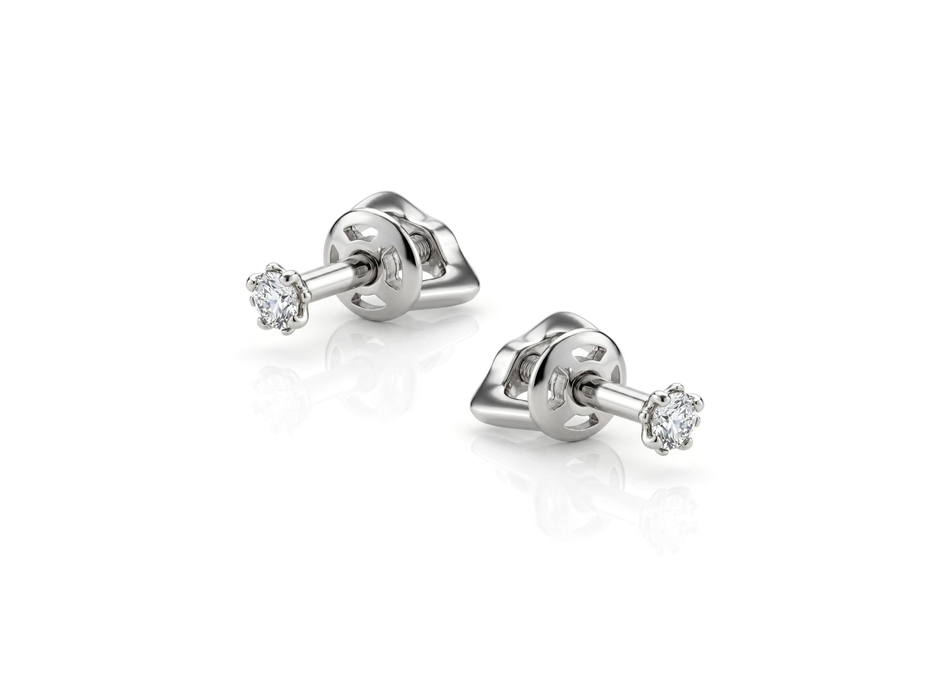 Серьги из золота 585 с  бриллиантом