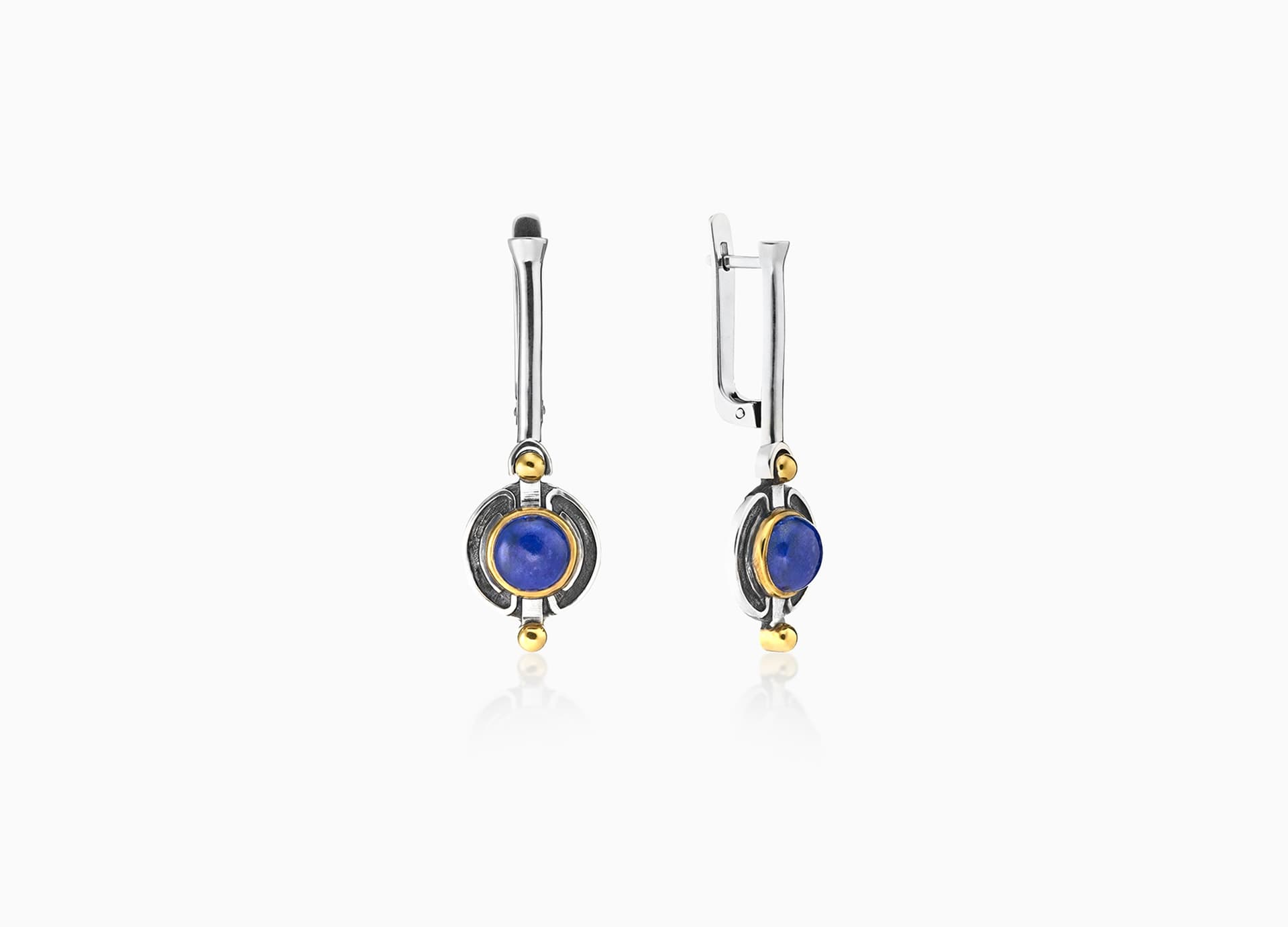 Серьги из серебра 925 с лазуритом