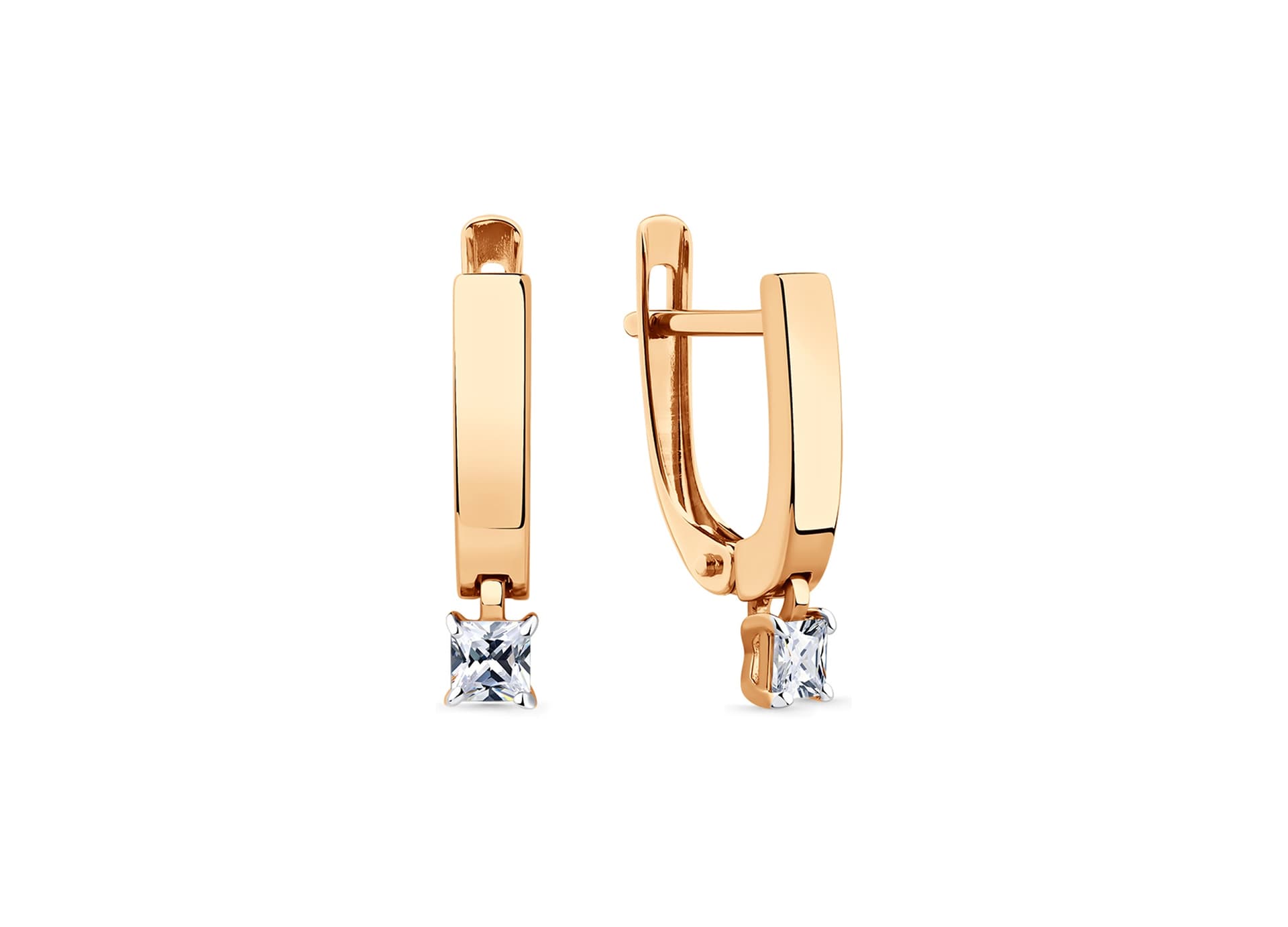 Серьги из золота 585 с фианитами