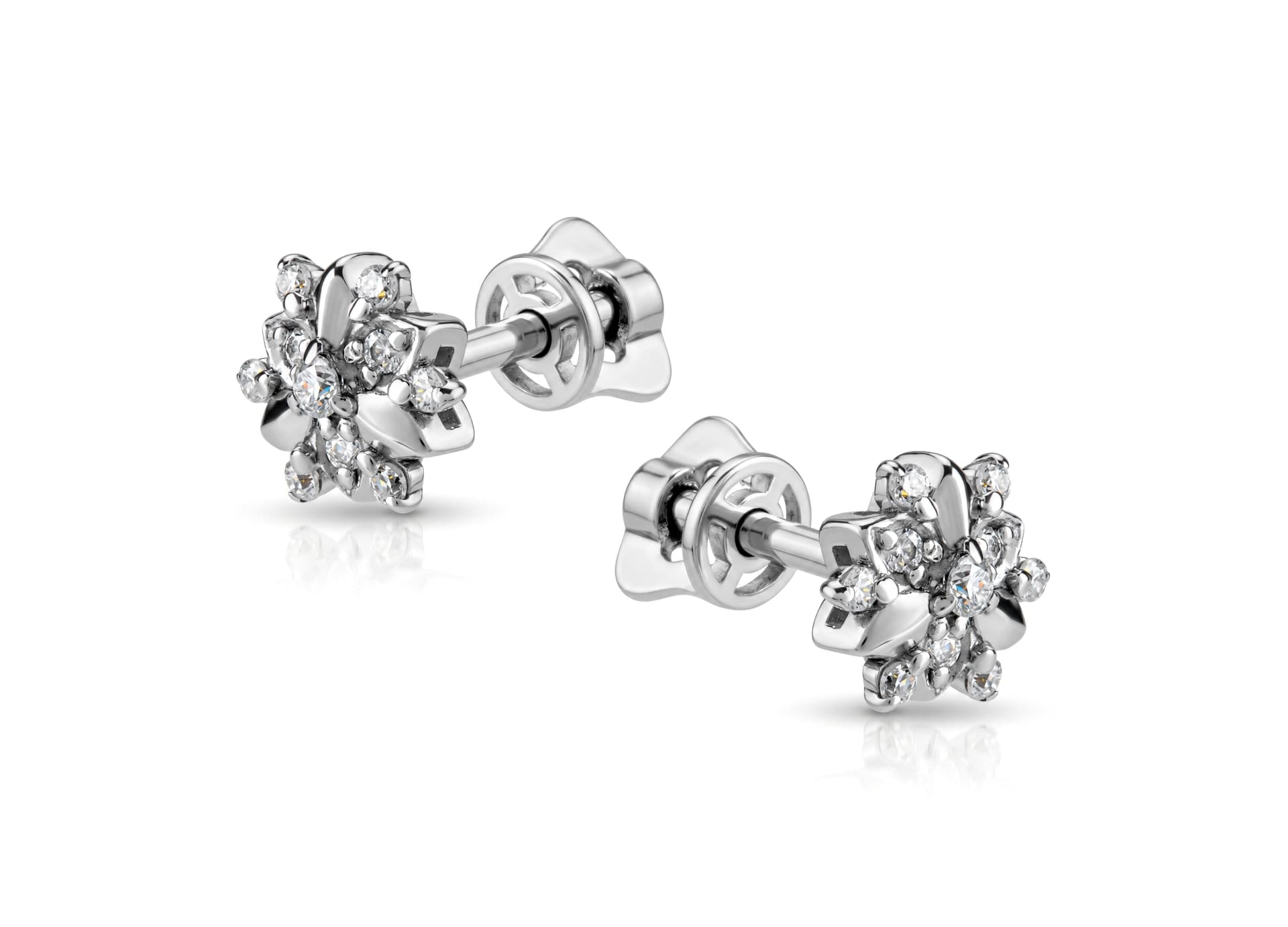 Серьги из серебра 925 с муассанитом
