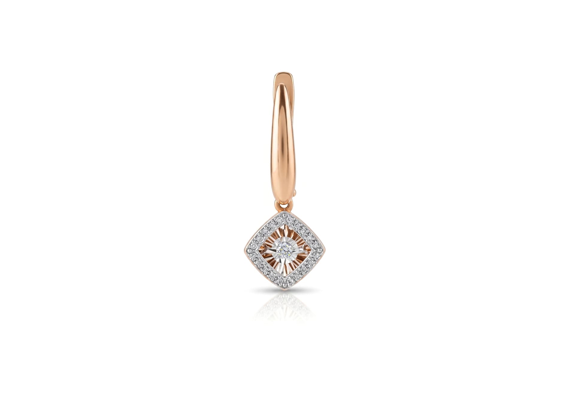 Серьги из золота 585 с бриллиантом