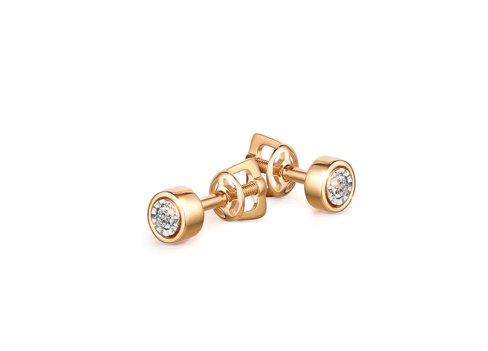 Серьги из золота 585 с бриллиантами