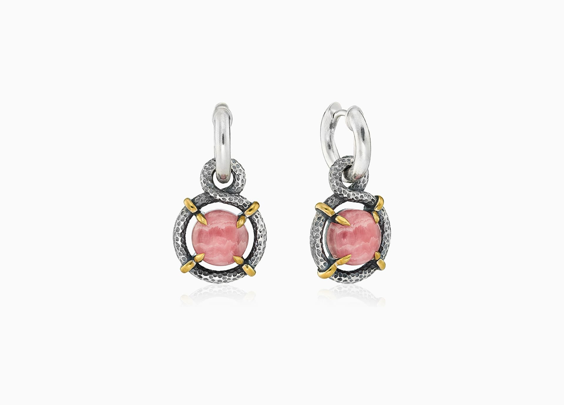 Серьги из серебра 925 с родохрозитами