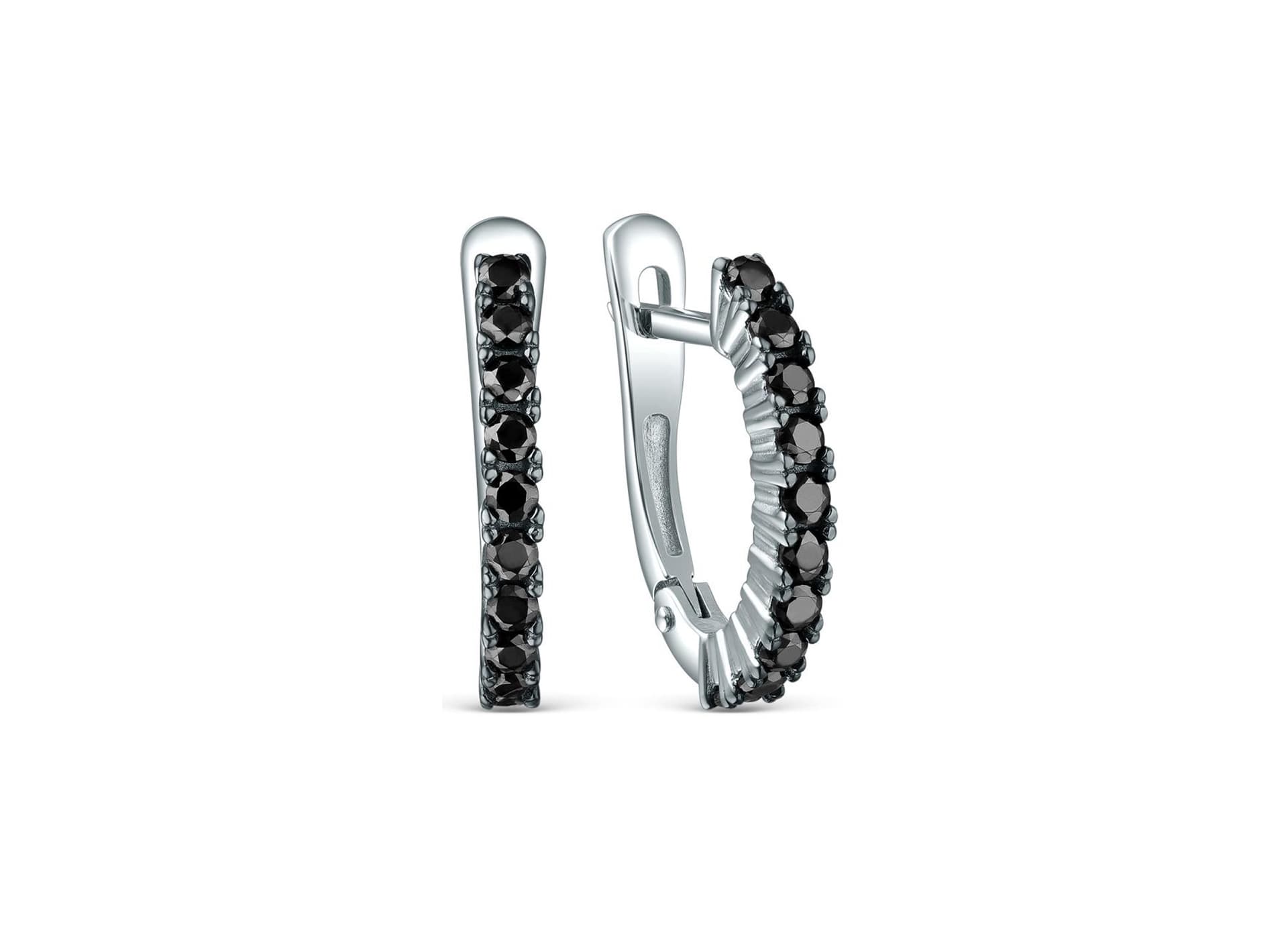 Серьги из серебра 925 с фианитами