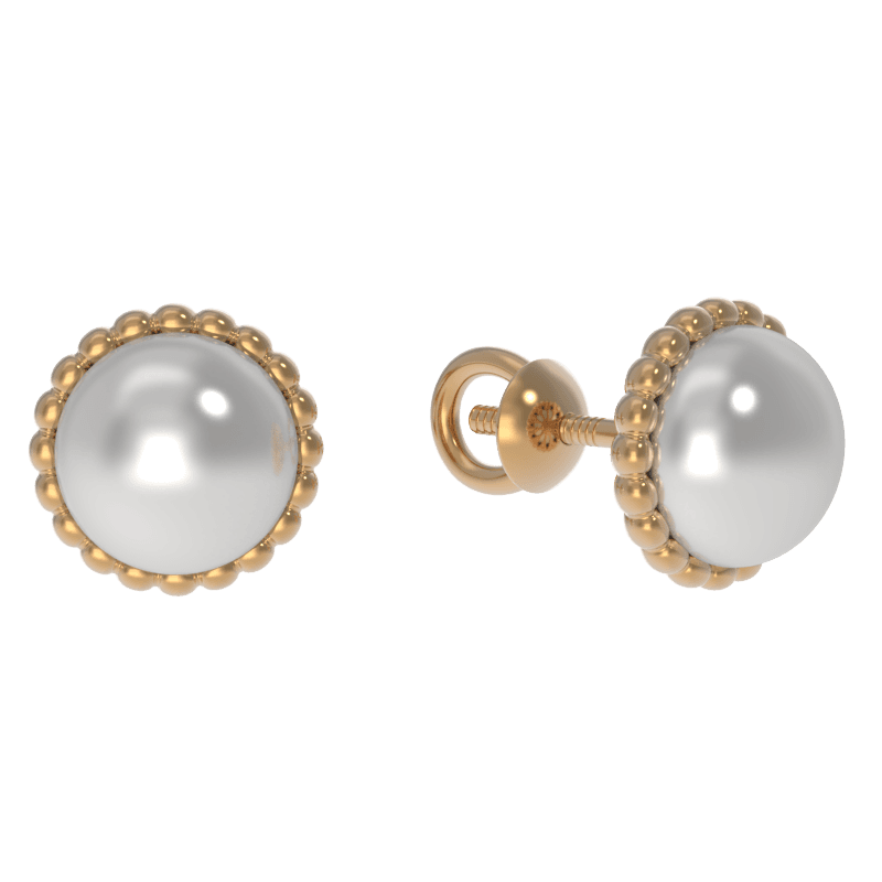 Серьги из золота 585 с жемчугом