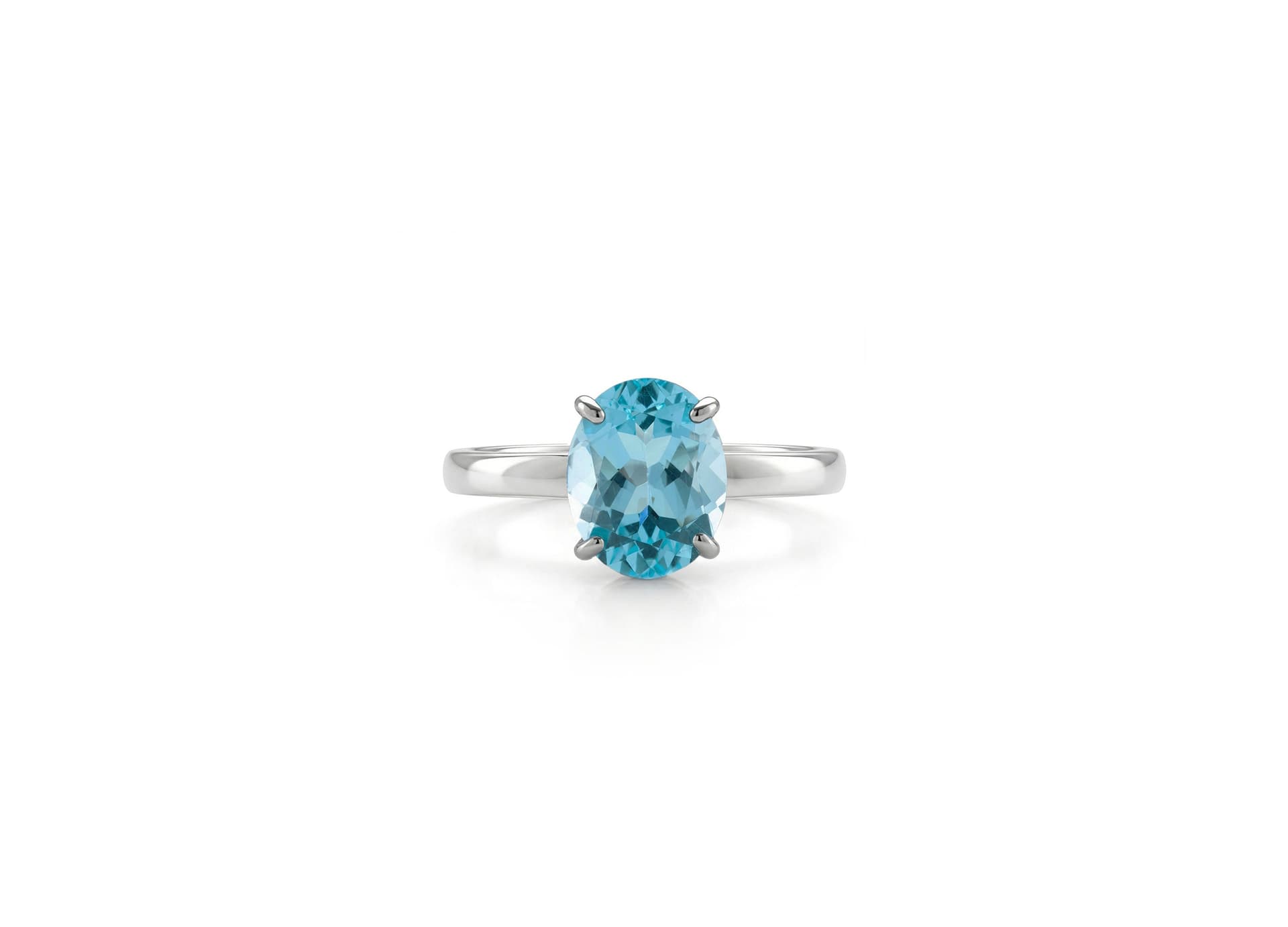 Кольцо из серебра 925 с топазами sky blue